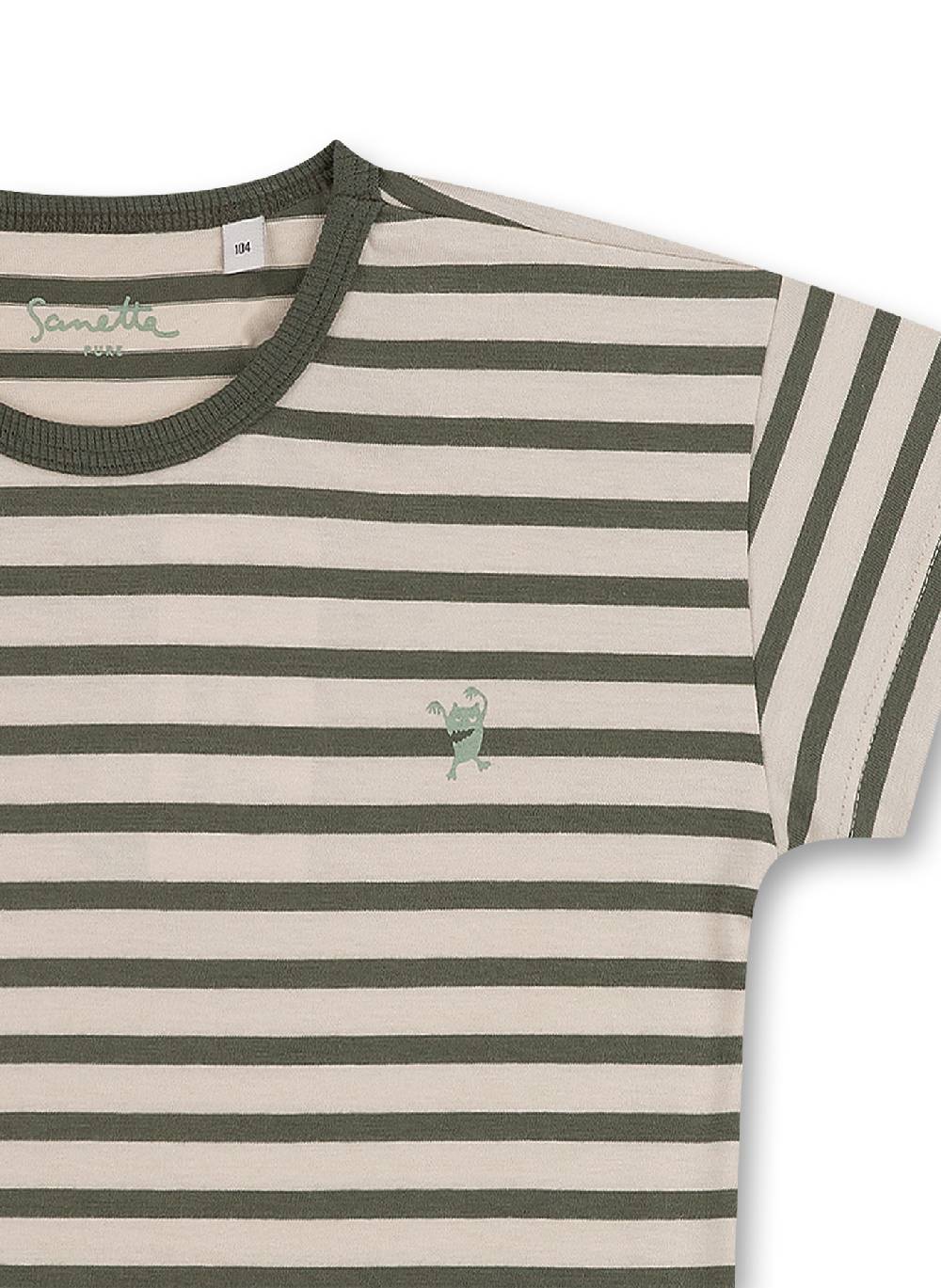 Sanetta Jungen T-Shirt Grün Ringel