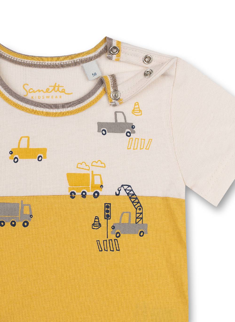 Sanetta Jungen T-Shirt Off-White Little Builder