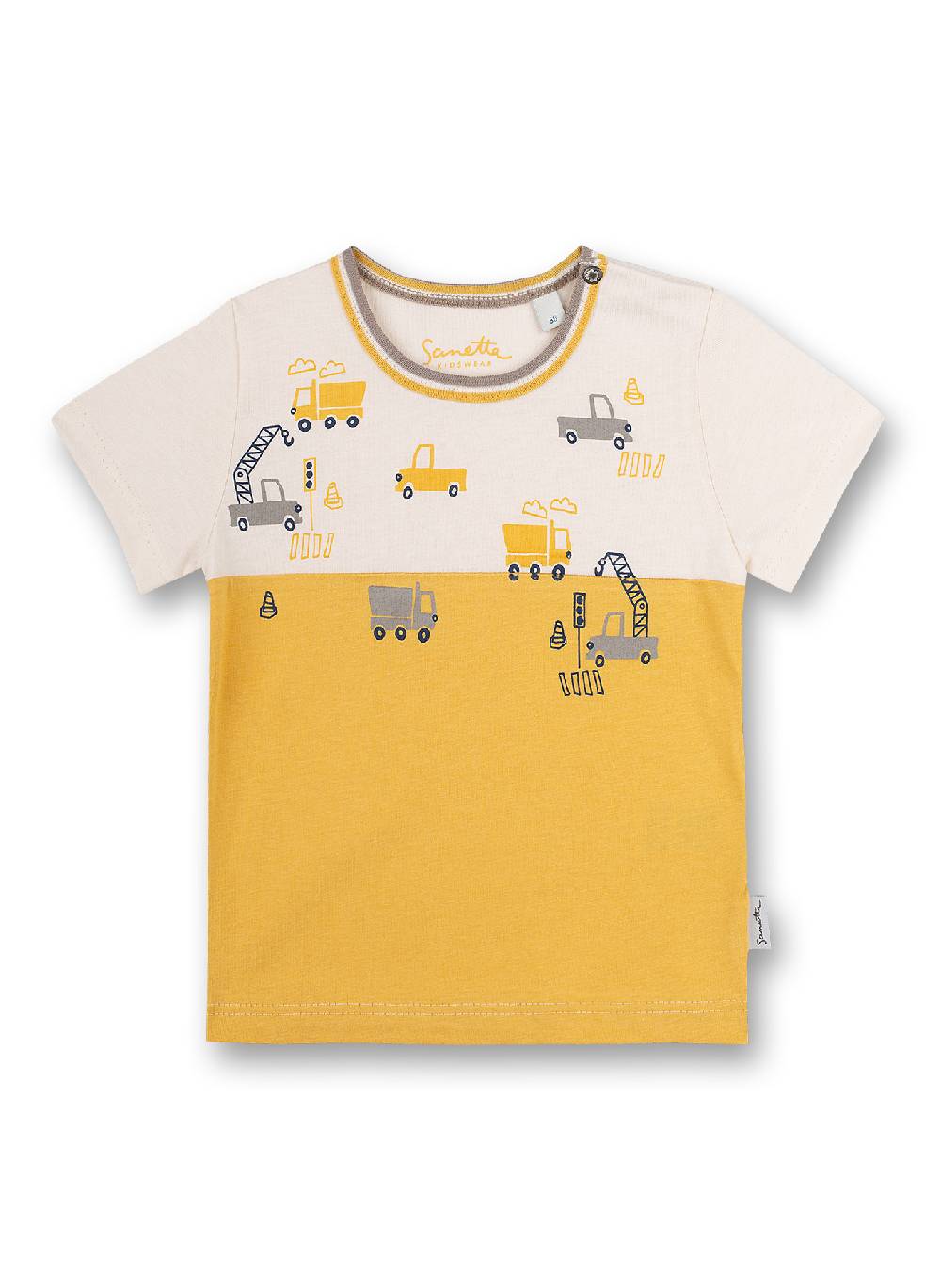 Sanetta Jungen T-Shirt Off-White Little Builder
