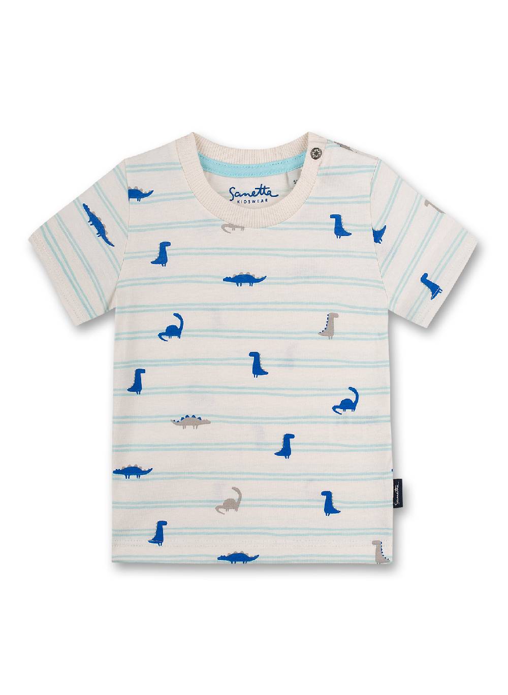 Sanetta Jungen T-Shirt Off-White Ringel Dino