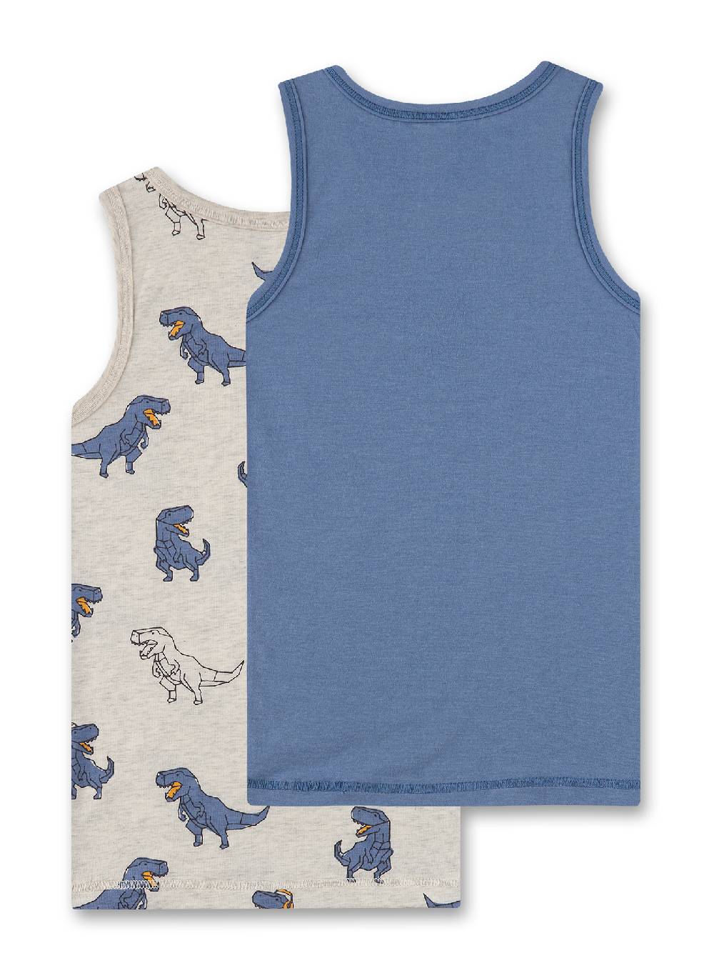 Sanetta Jungen-Unterhemd Beigemelange & Blau