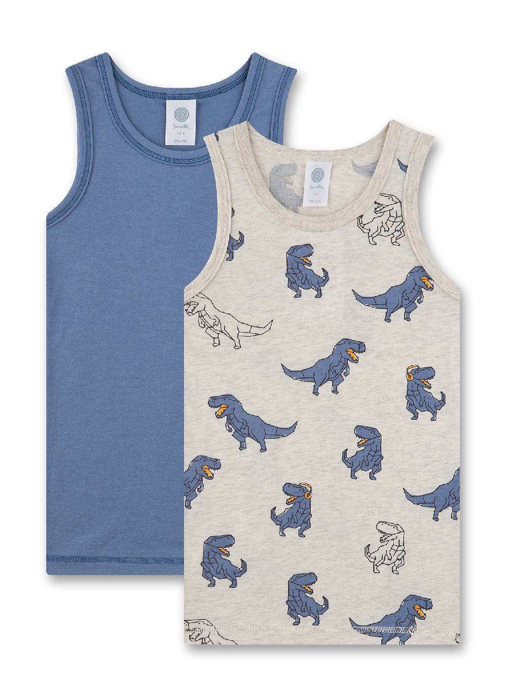 Sanetta Jungen-Unterhemd Beigemelange & Blau