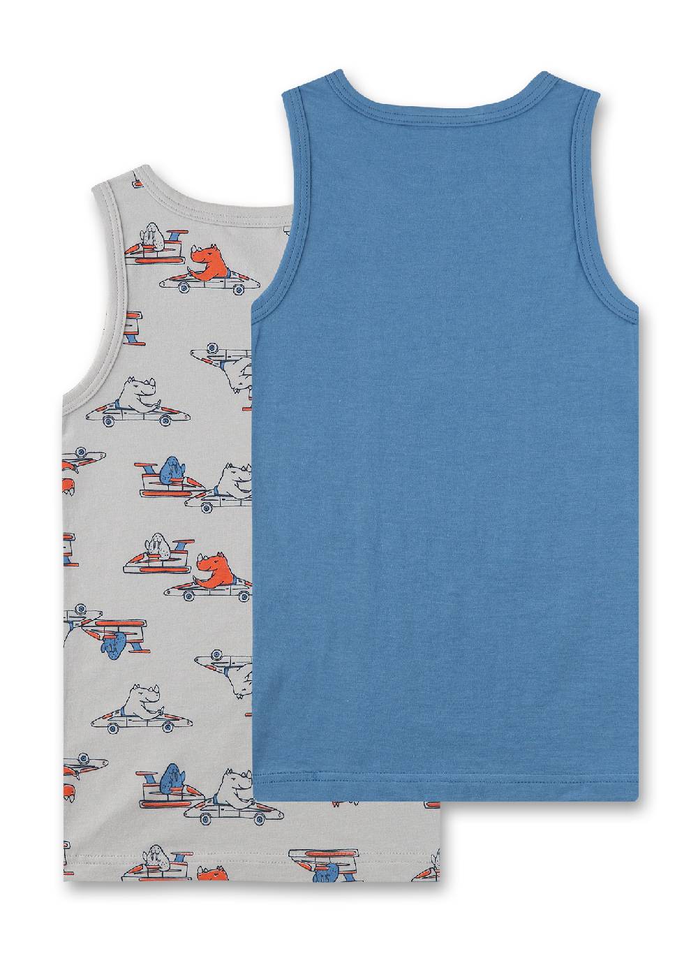 Sanetta Jungen-Unterhemd (Doppelpack) Grau & Blau