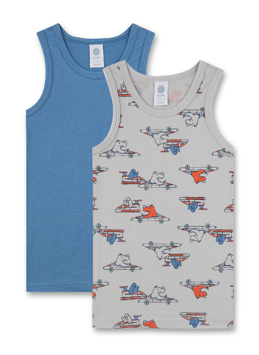 Sanetta Jungen-Unterhemd (Doppelpack) Grau & Blau