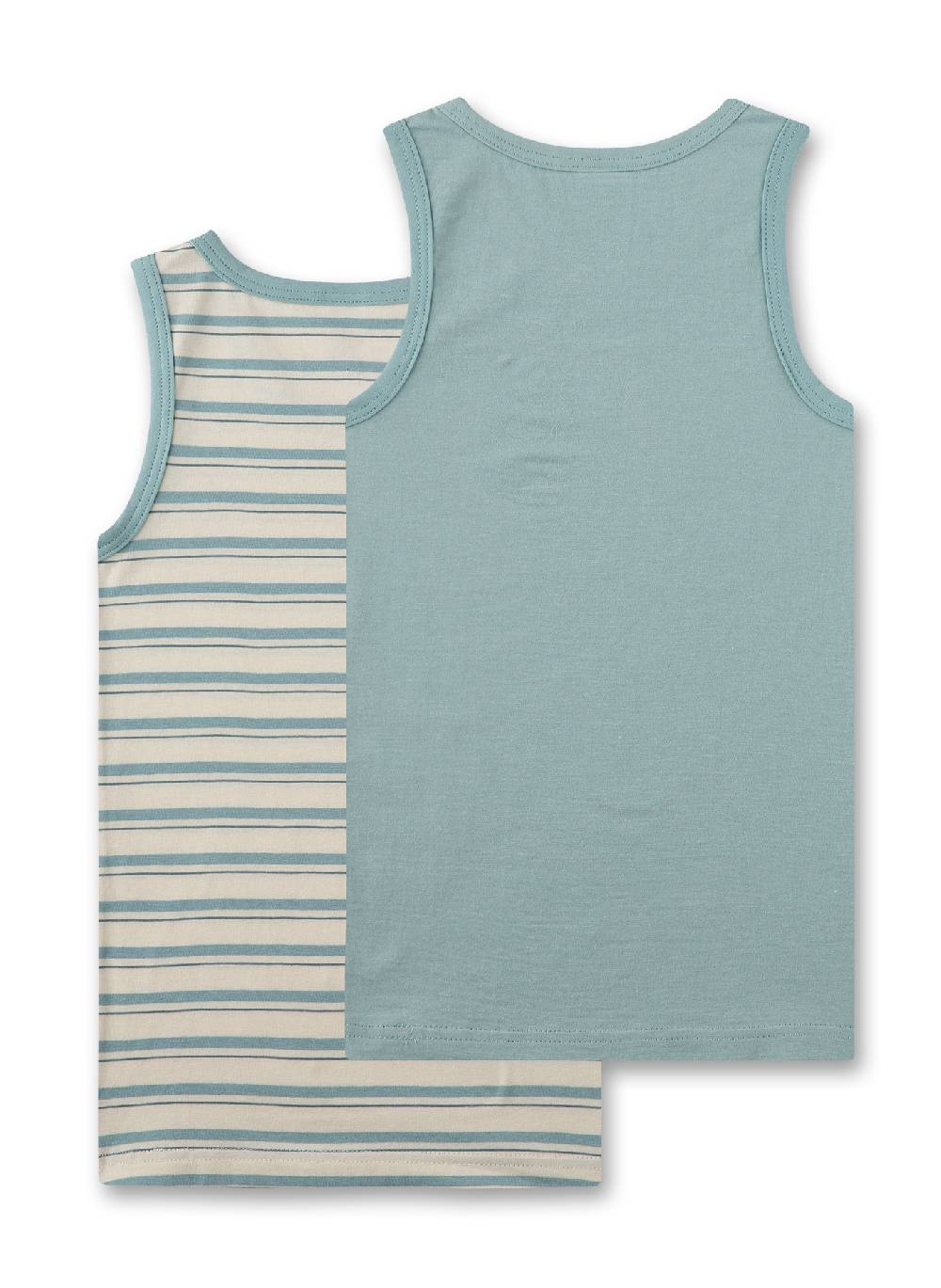 Sanetta Jungen-Unterhemden (Doppelpack) Beige & Blau