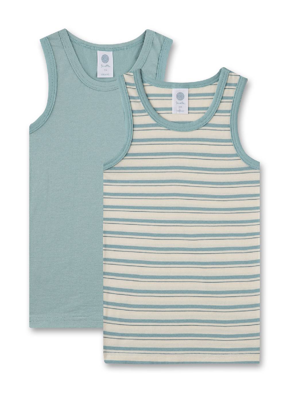 Sanetta Jungen-Unterhemden (Doppelpack) Beige & Blau