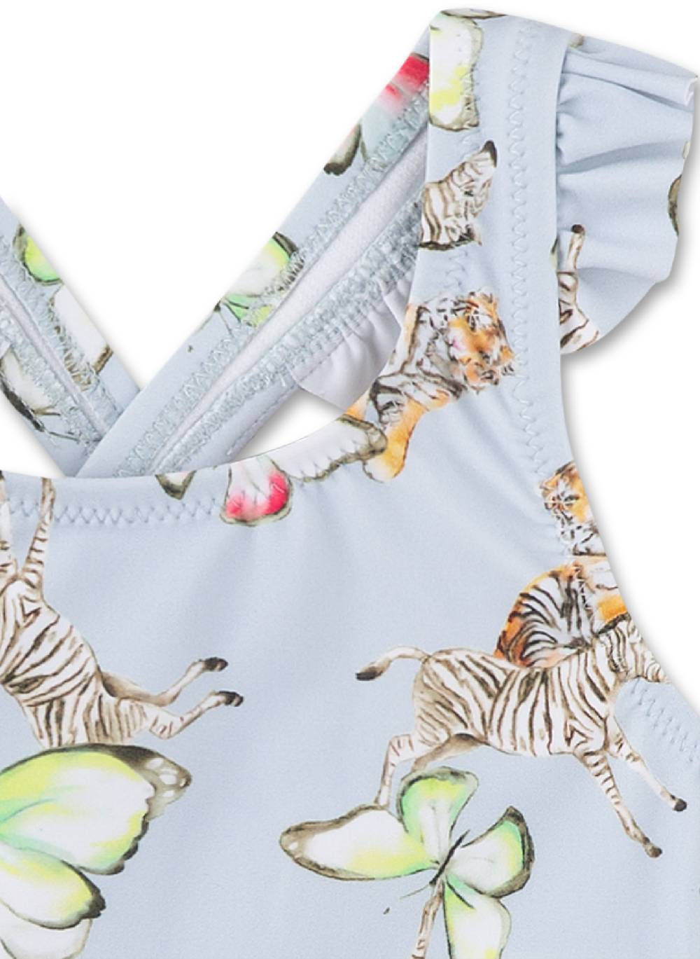 Sanetta Mädchen-Badeanzug Mit Rüschen Blau