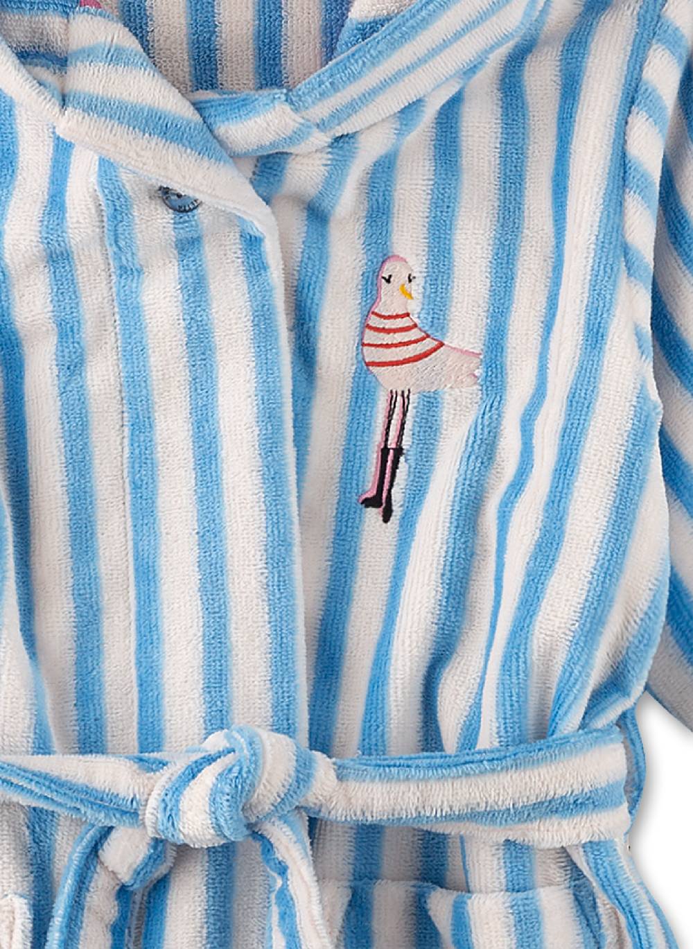 Sanetta Mädchen-Bademantel Blau Gestreift