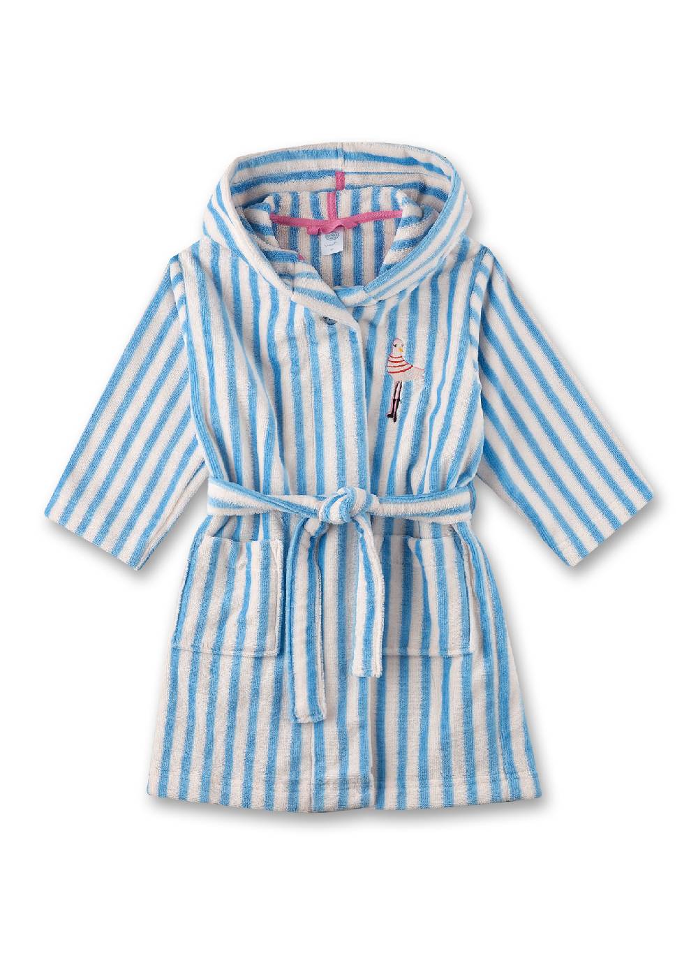 Sanetta Mädchen-Bademantel Blau gestreift