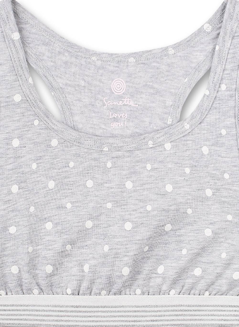 Sanetta Mädchen-Bustier Graumelange Dots