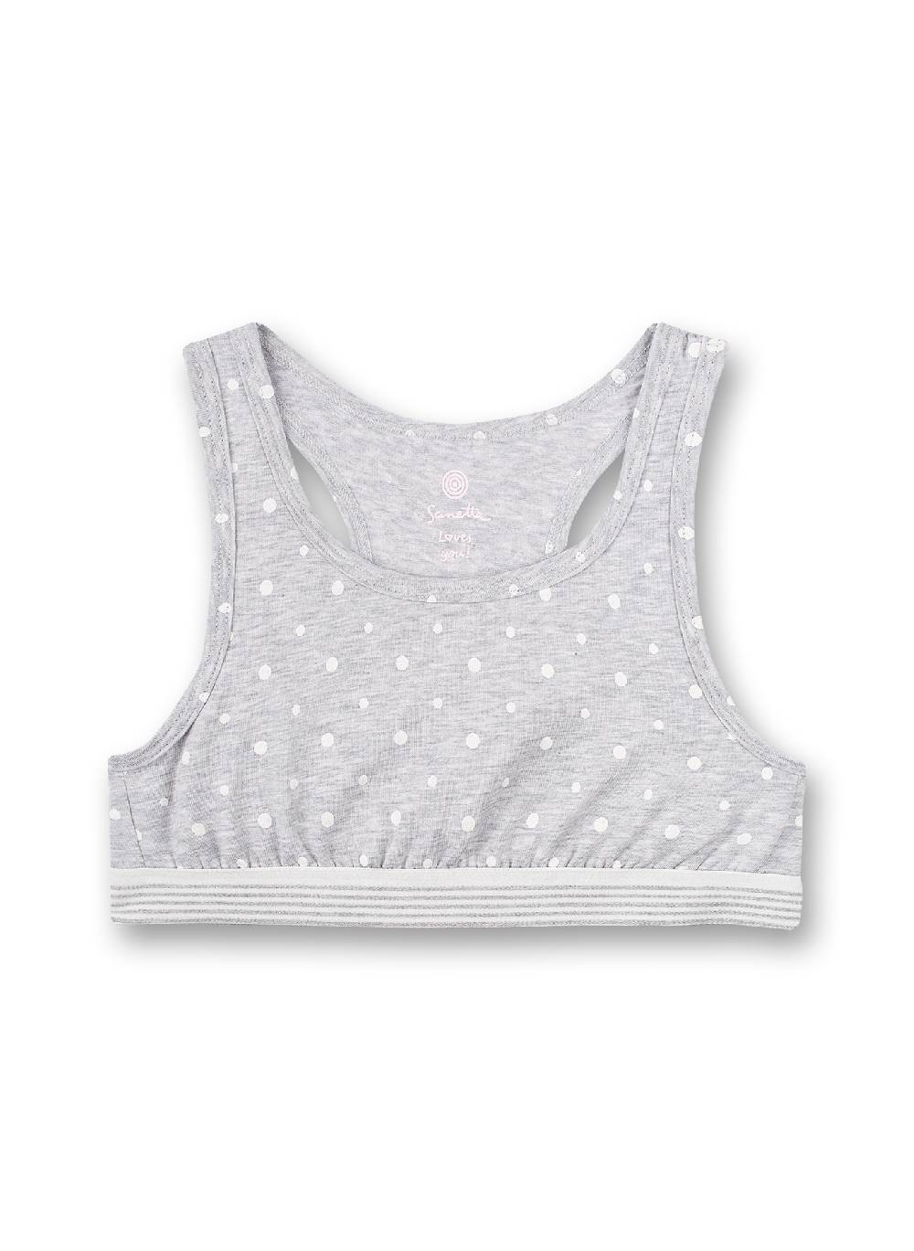 Sanetta Mädchen-Bustier Graumelange Dots