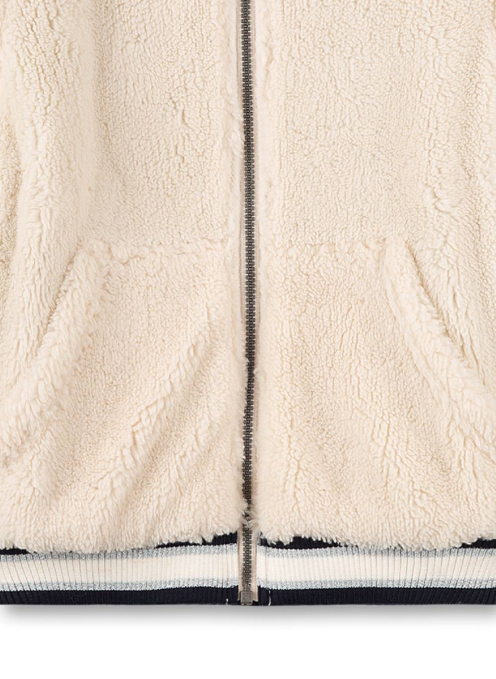 Sanetta Mädchen-Jacke Off-White Teddy-Fleece