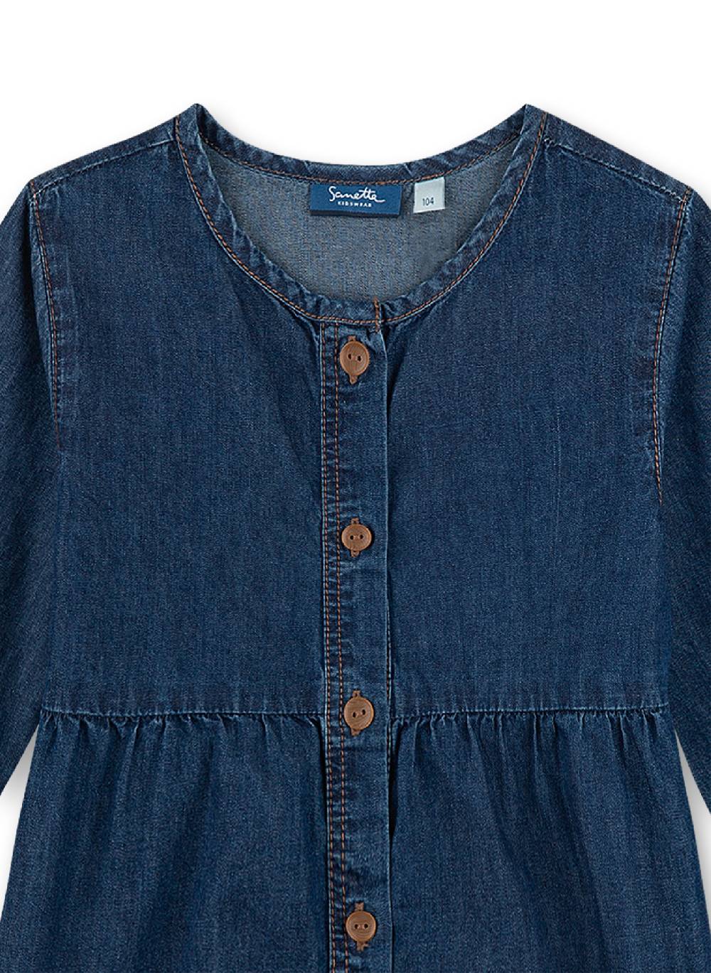 Sanetta Mädchen-Kleid Denim Strawberry