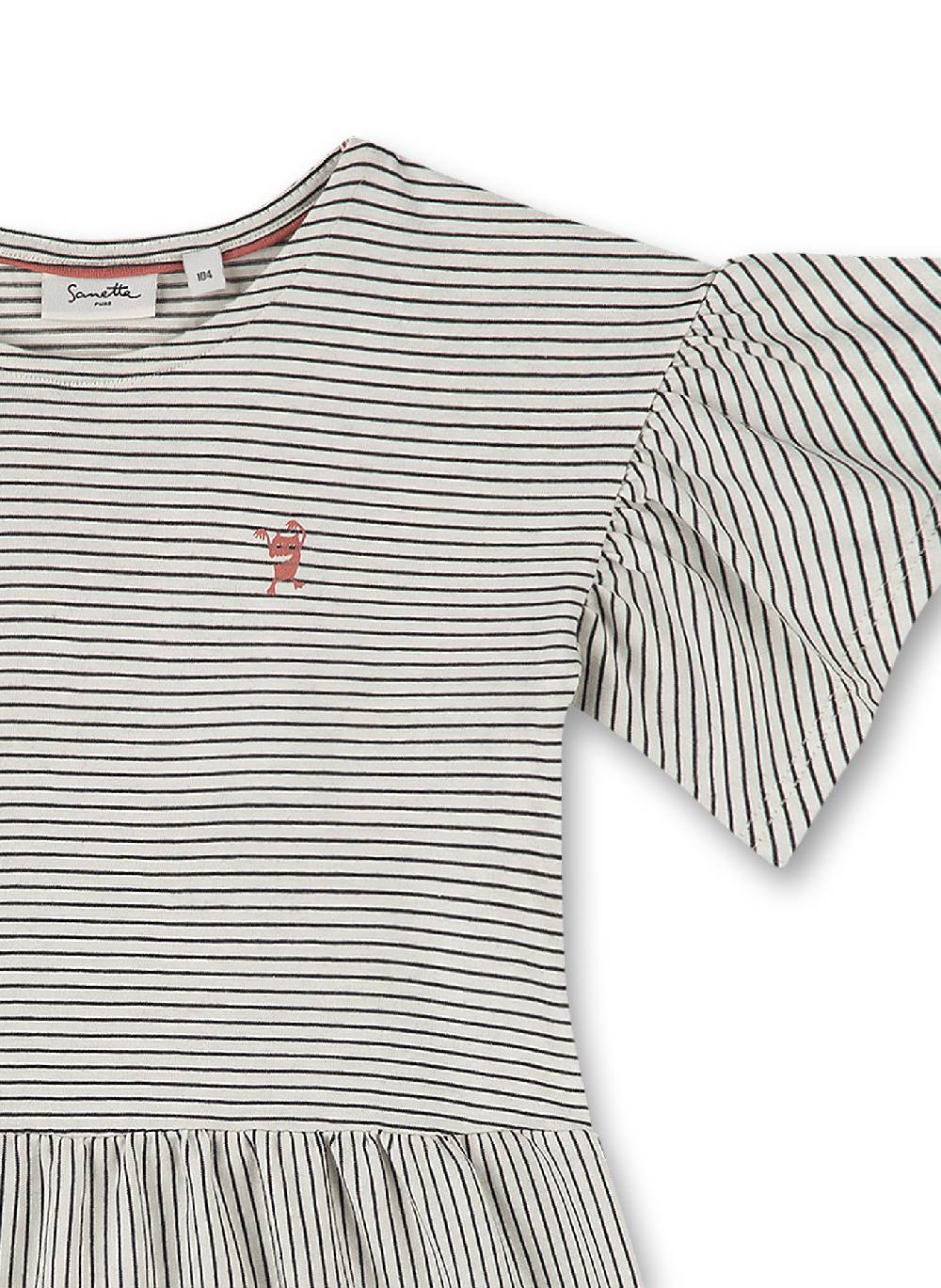 Sanetta Mädchen-Kleid Off-White Ringel