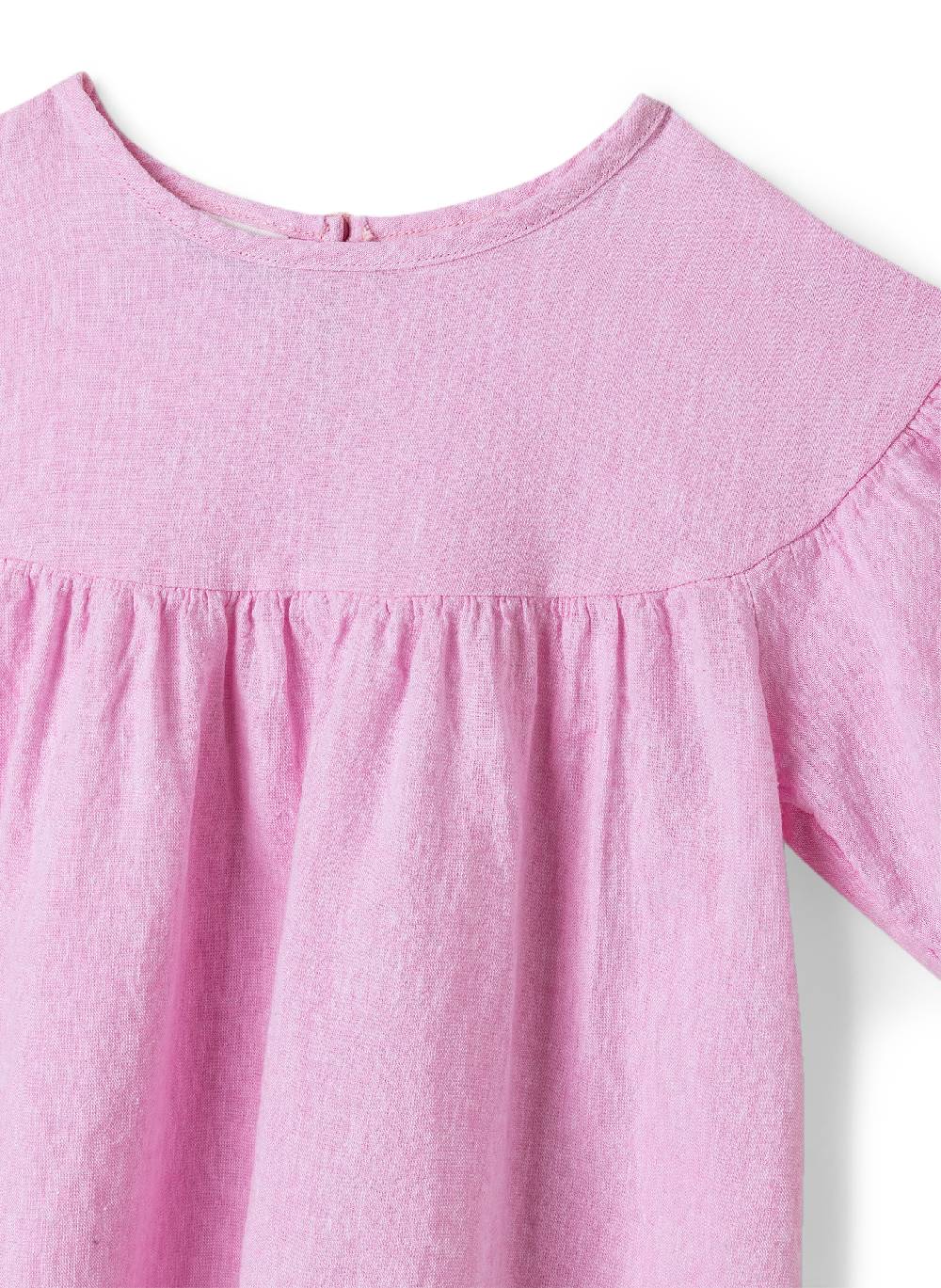 Sanetta Mädchen-Kleid Rosa Aus Leinen