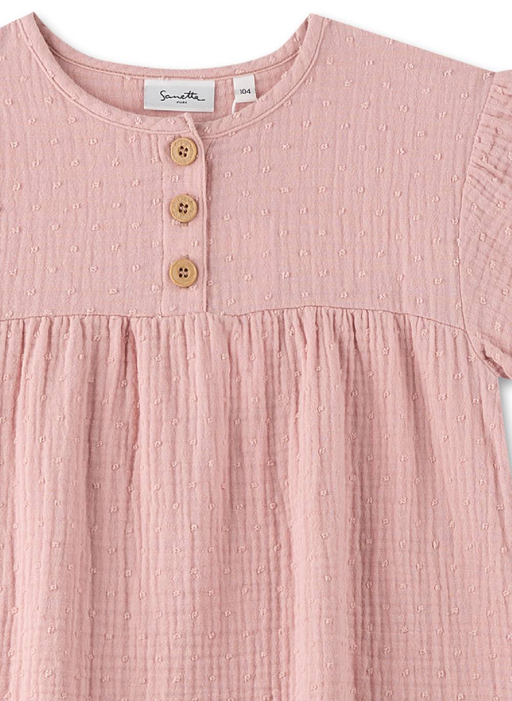 Sanetta Mädchen-Kleid Rosa Aus Musselin