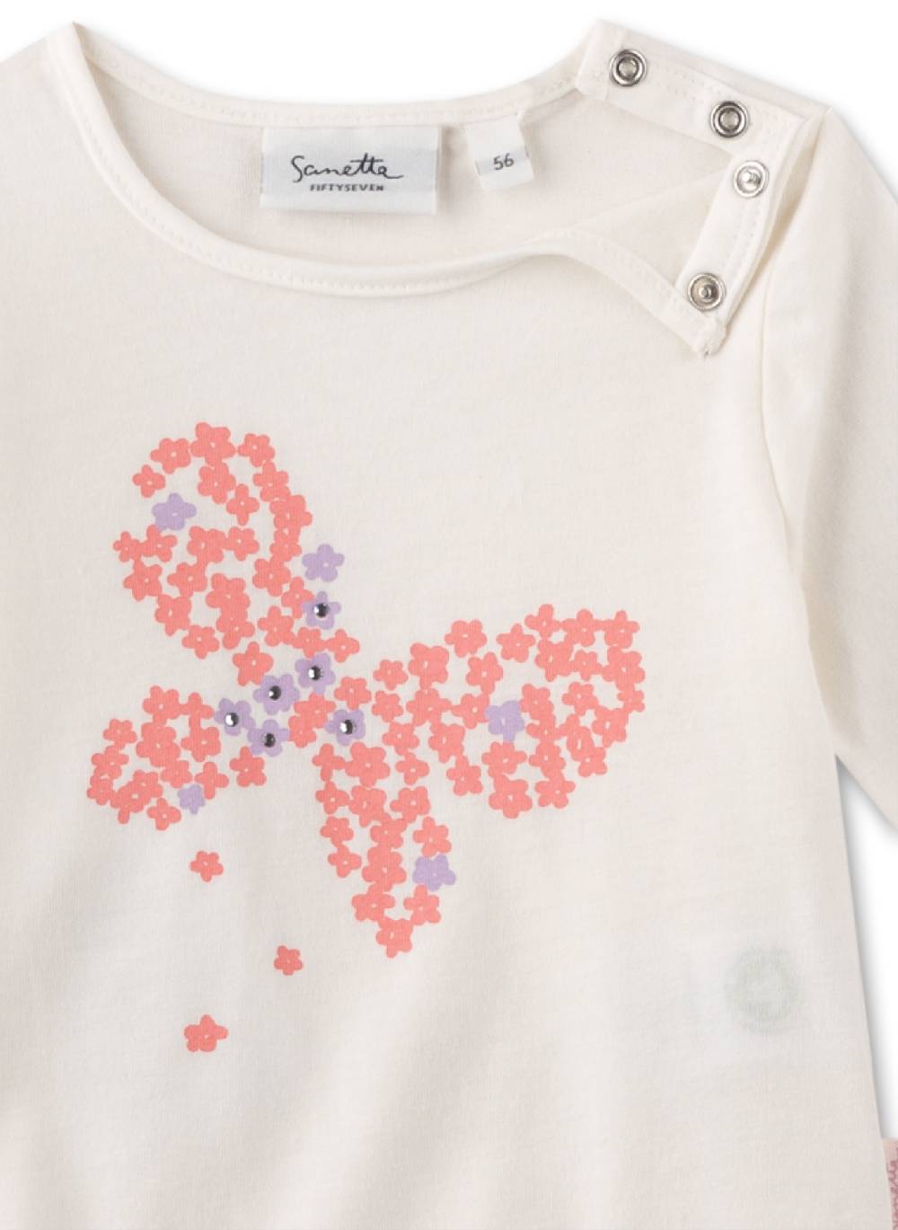 Sanetta Mädchen-Langarmshirt Off-White