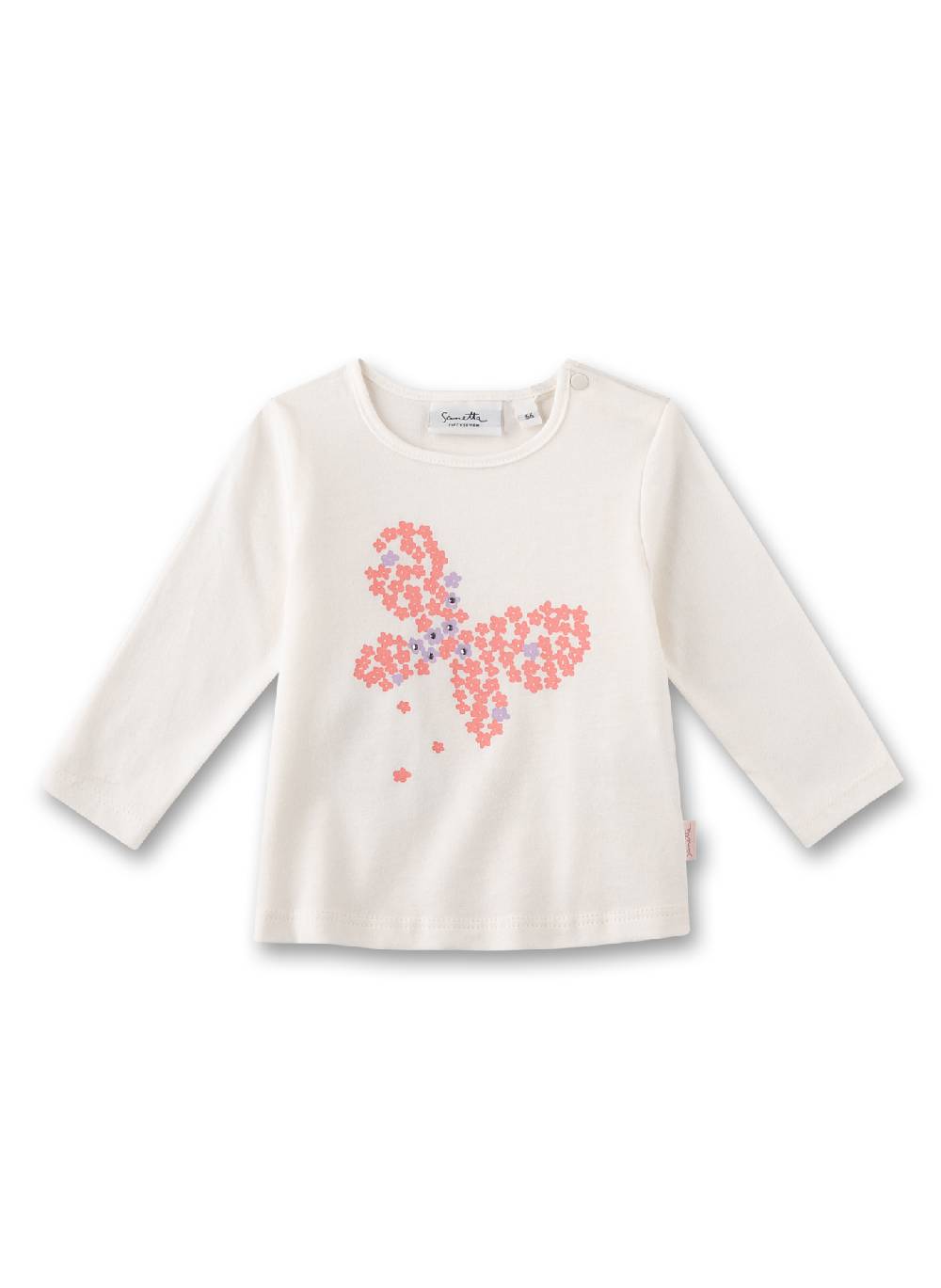 Sanetta Mädchen-Langarmshirt Off-White