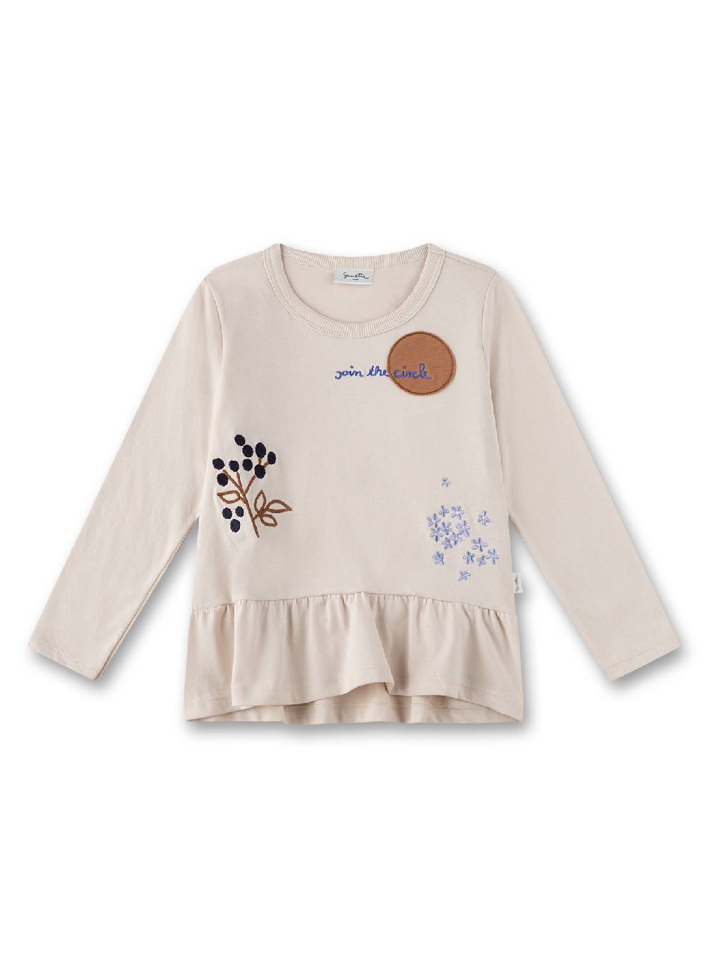 Sanetta Mädchen-Langarmshirt Off-White