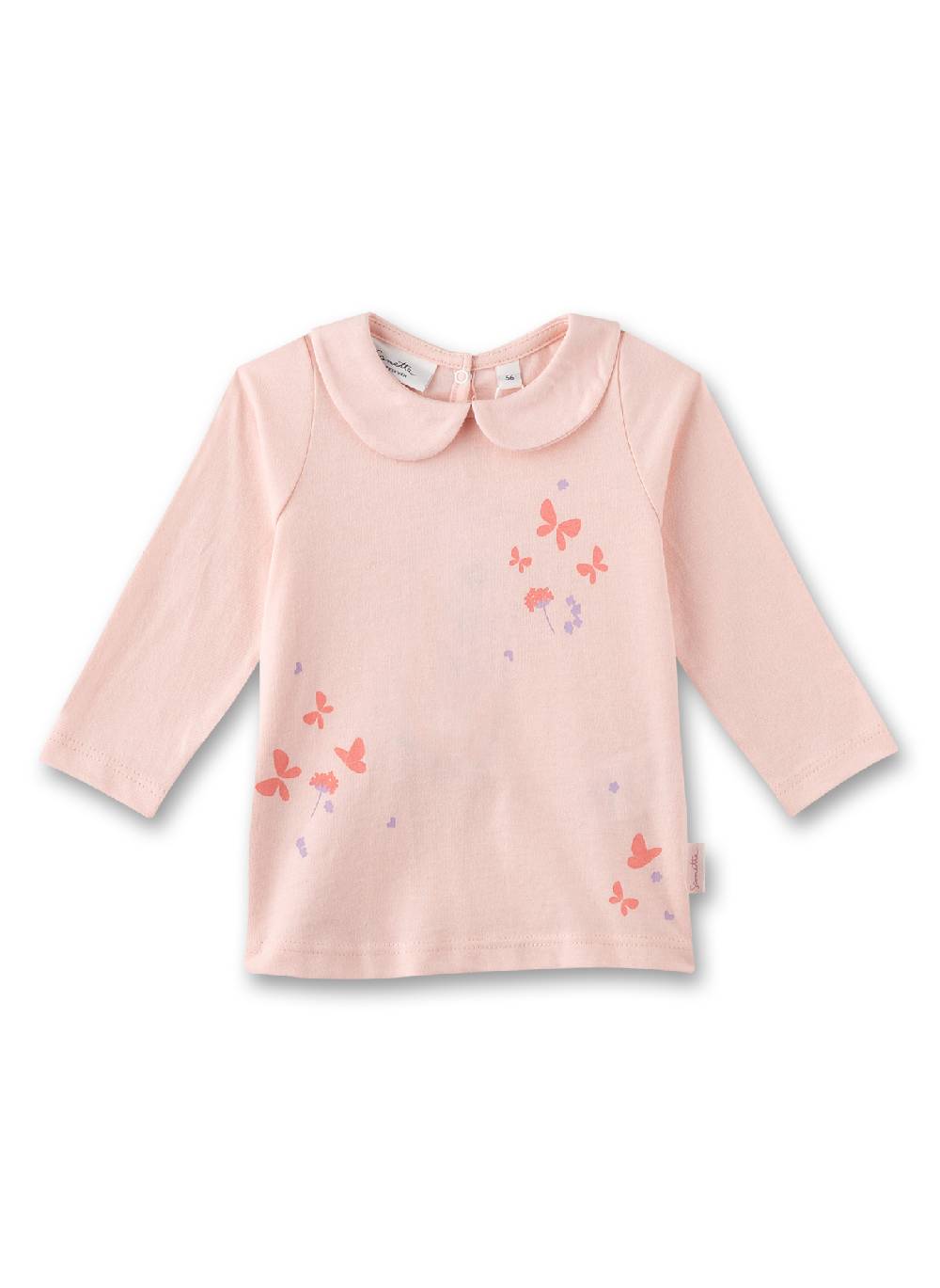 Sanetta Mädchen-Langarmshirt Rosa mit Bubi-Kragen