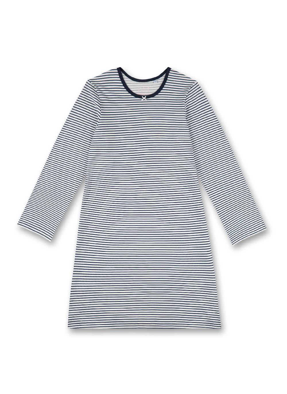 Sanetta Mädchen-Nachthemd Blau geringelt