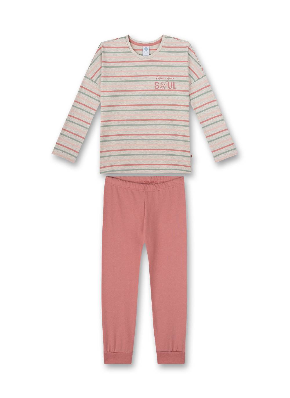 Sanetta Mädchen-Schlafanzug Beigemelange Woodland