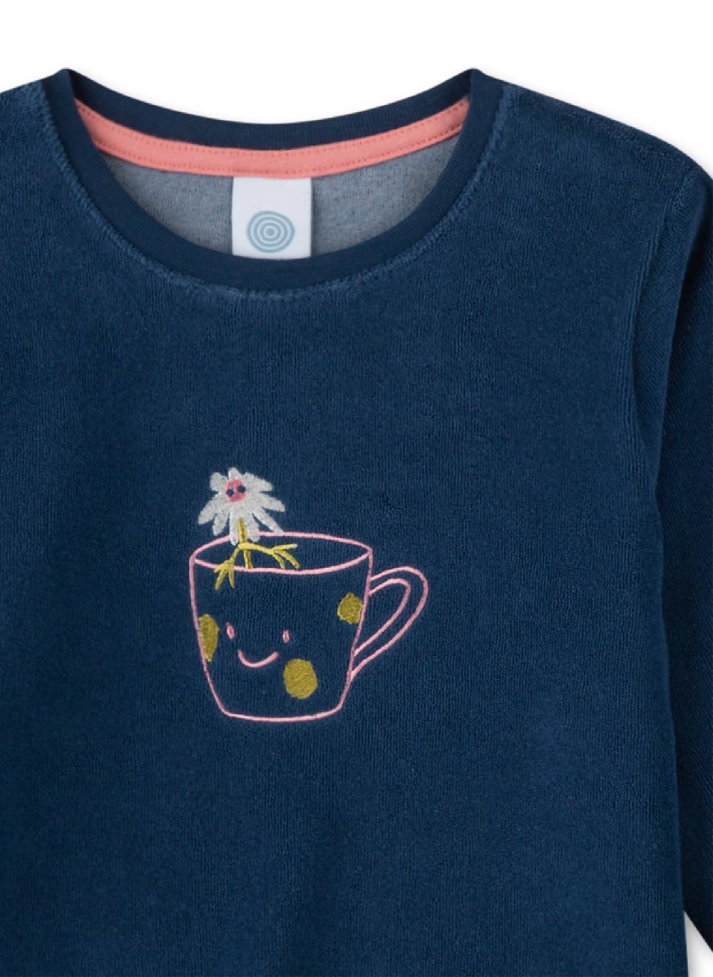 Sanetta Mädchen-Schlafanzug Blau Aus Nicki