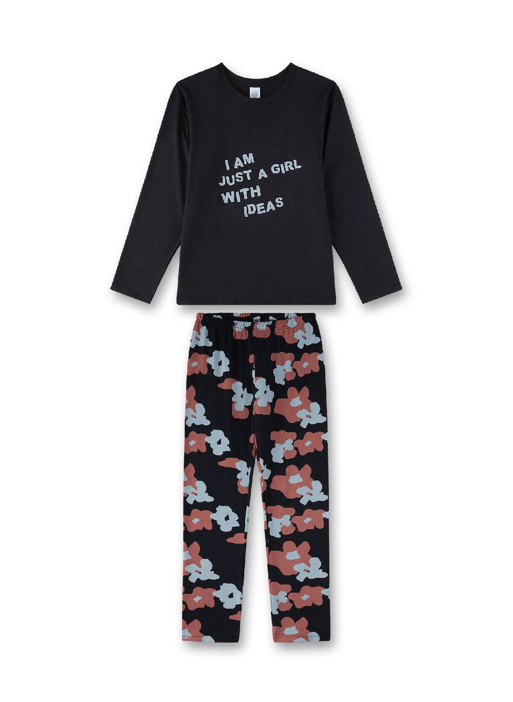 Sanetta Mädchen-Schlafanzug Dunkelgrau