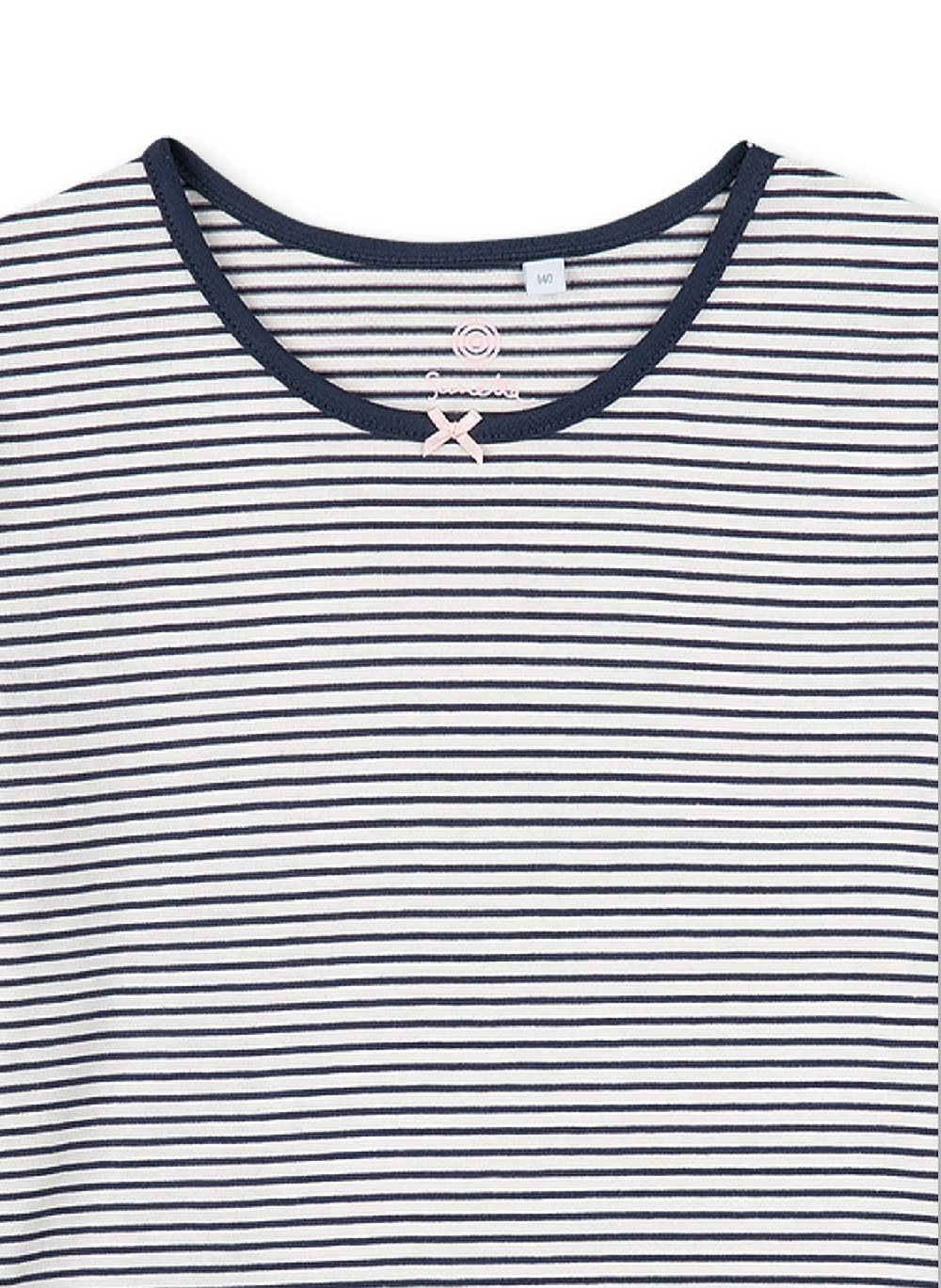 Sanetta Mädchen-Schlafanzug Kurz Dunkelblau Ringel