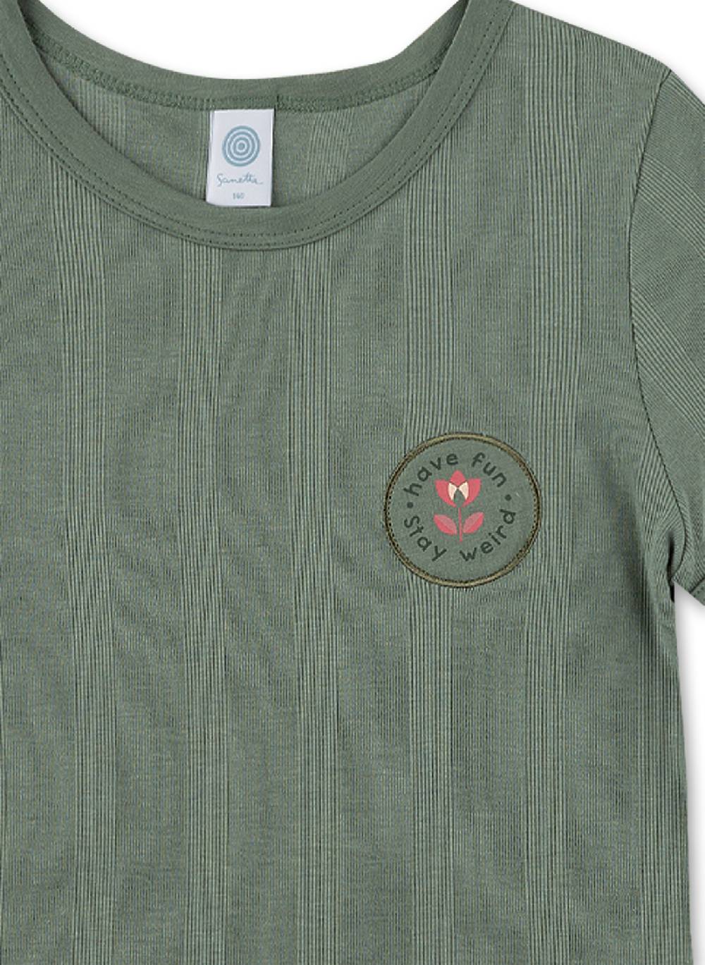 Sanetta Mädchen-Schlafanzug Kurz Grün