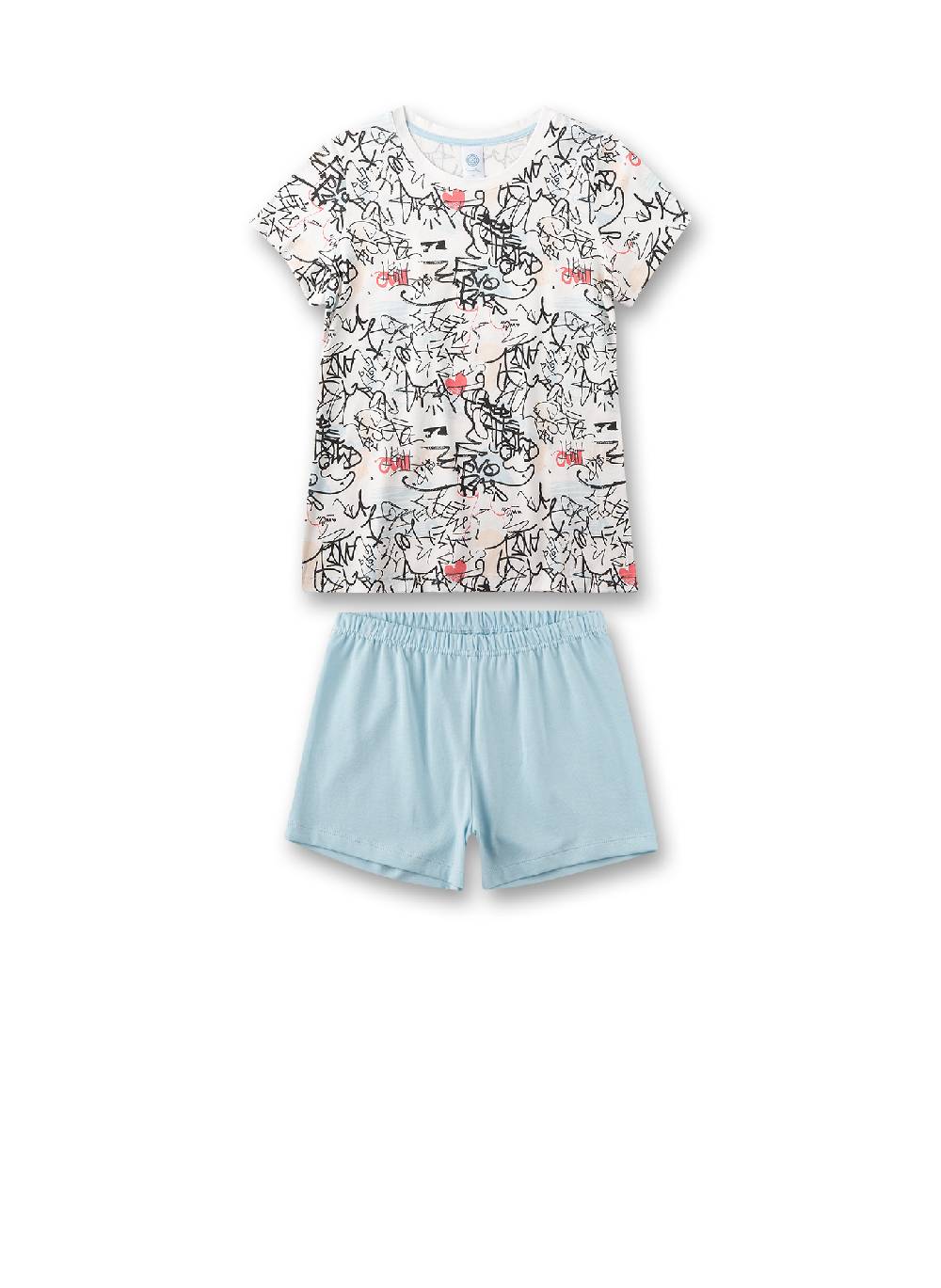 Sanetta Mädchen-Schlafanzug kurz Off-White