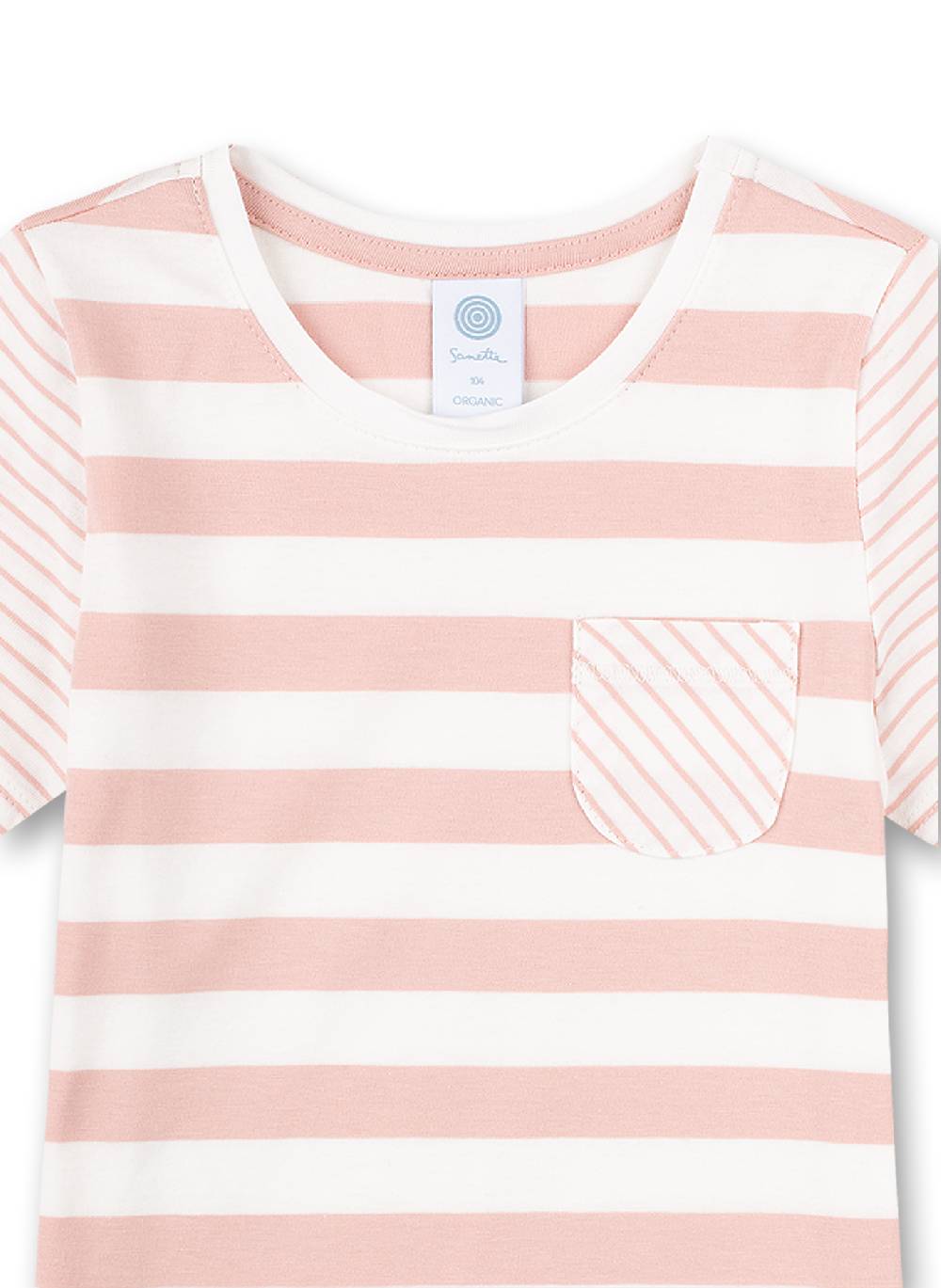 Sanetta Mädchen-Schlafanzug Kurz Rosa Ringel