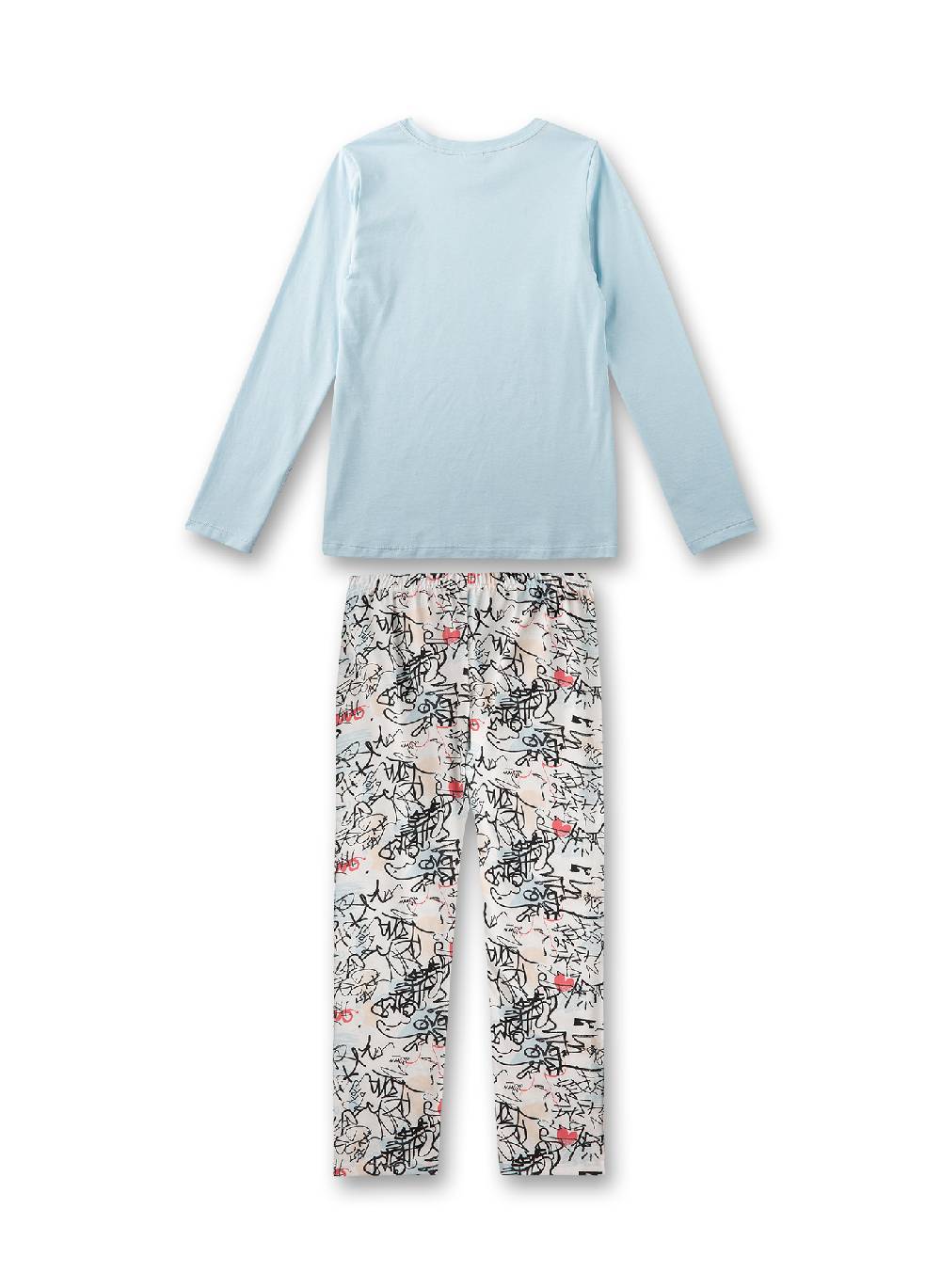 Sanetta Mädchen-Schlafanzug Lang Hellblau