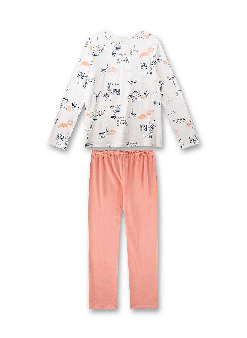 Sanetta Mädchen-Schlafanzug Lang Off-White