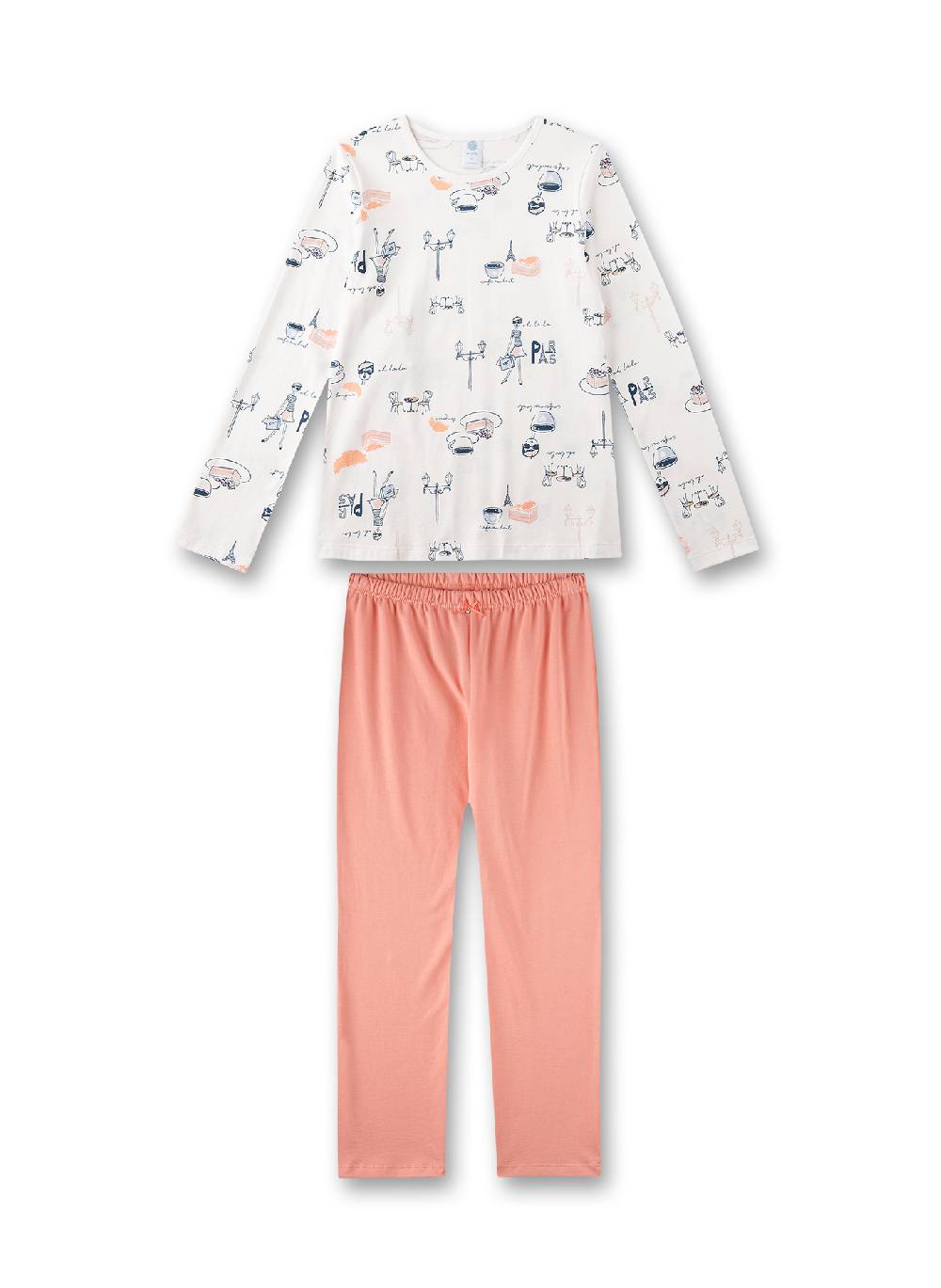 Sanetta Mädchen-Schlafanzug lang Off-White