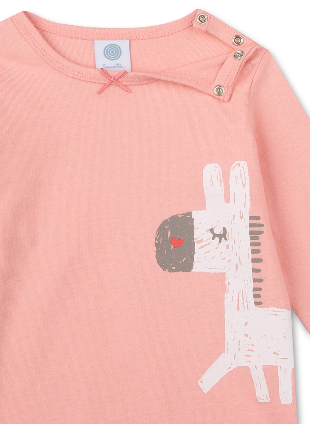 Sanetta Mädchen-Schlafanzug Lang Rosa Donkey