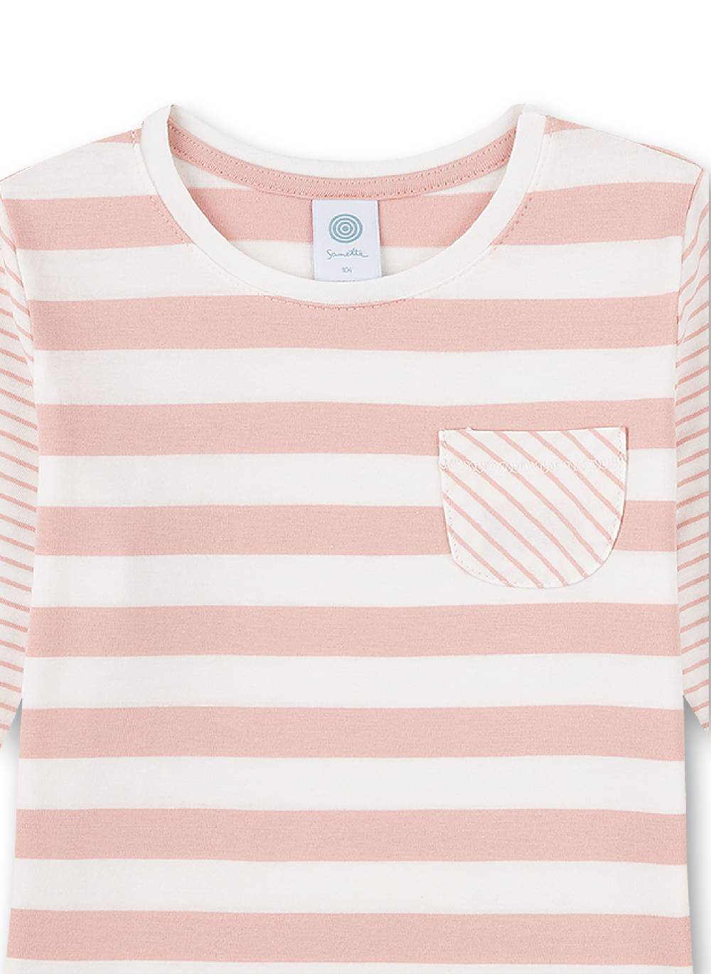 Sanetta Mädchen-Schlafanzug Lang Rosa Ringel