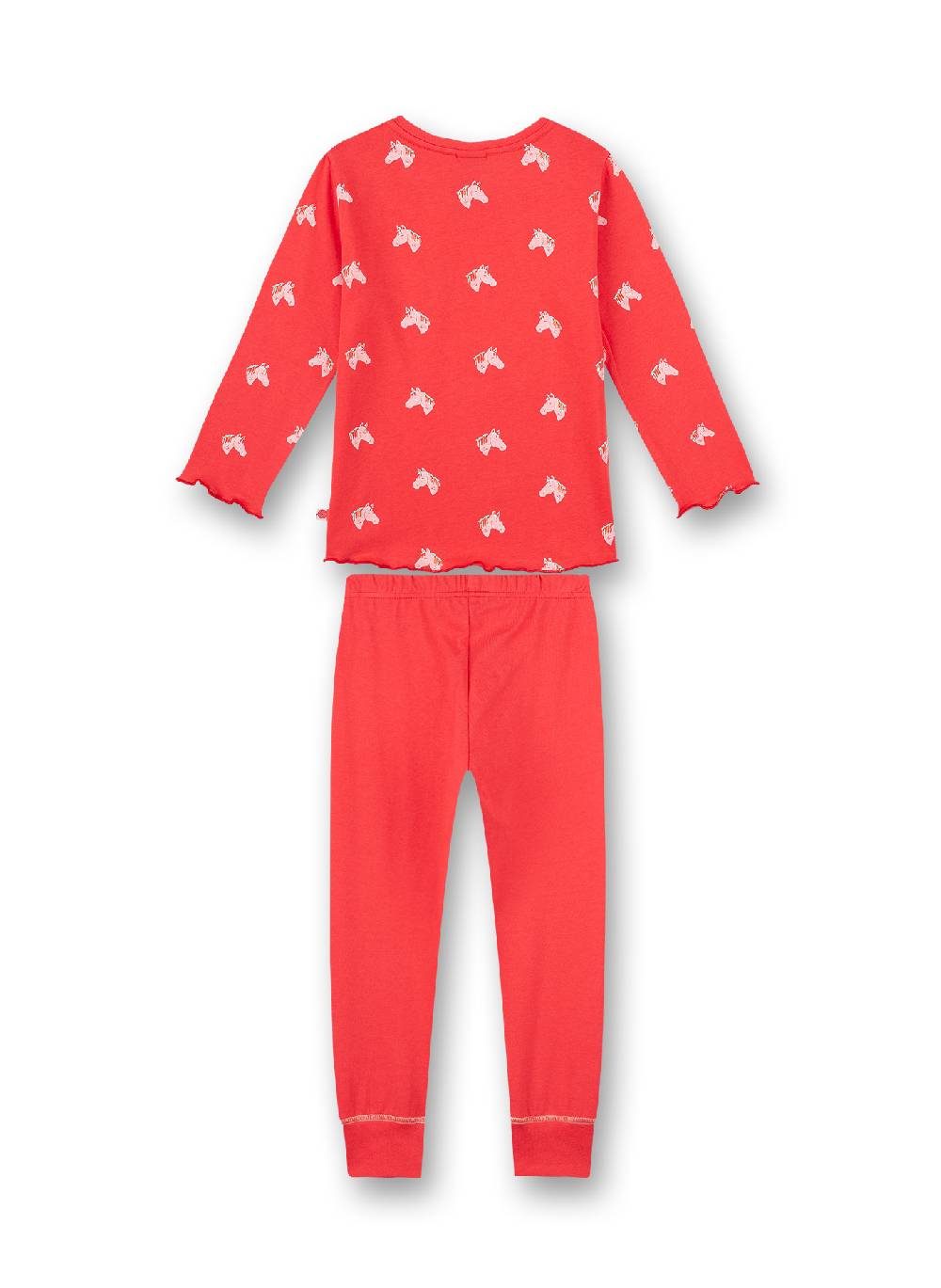 Sanetta Mädchen-Schlafanzug Lang Rot Happy Horse