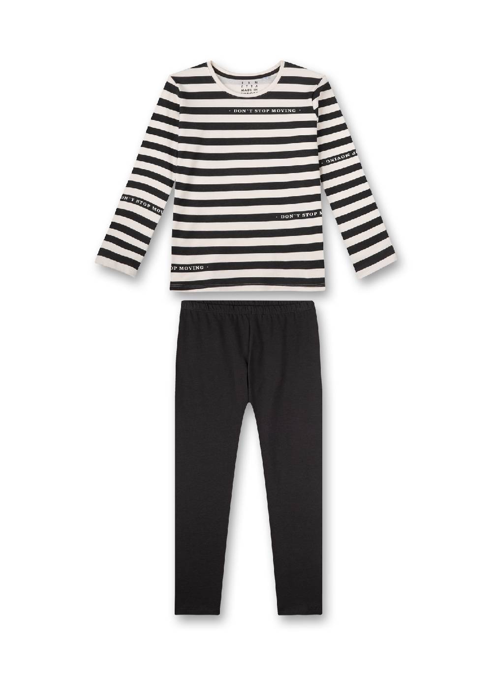Sanetta Mädchen-Schlafanzug lang Schwarz