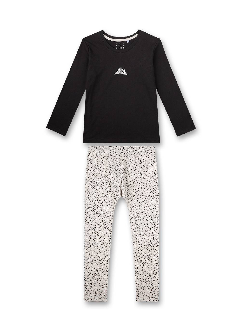 Sanetta Mädchen-Schlafanzug lang Schwarz