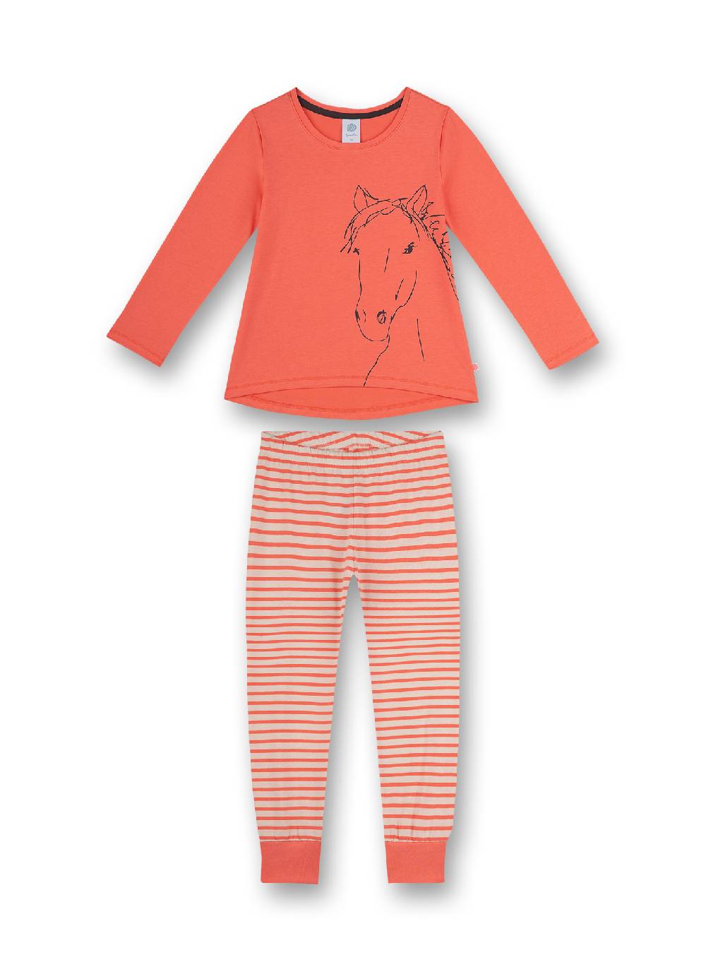 Sanetta Mädchen-Schlafanzug Orange Flashy Horse