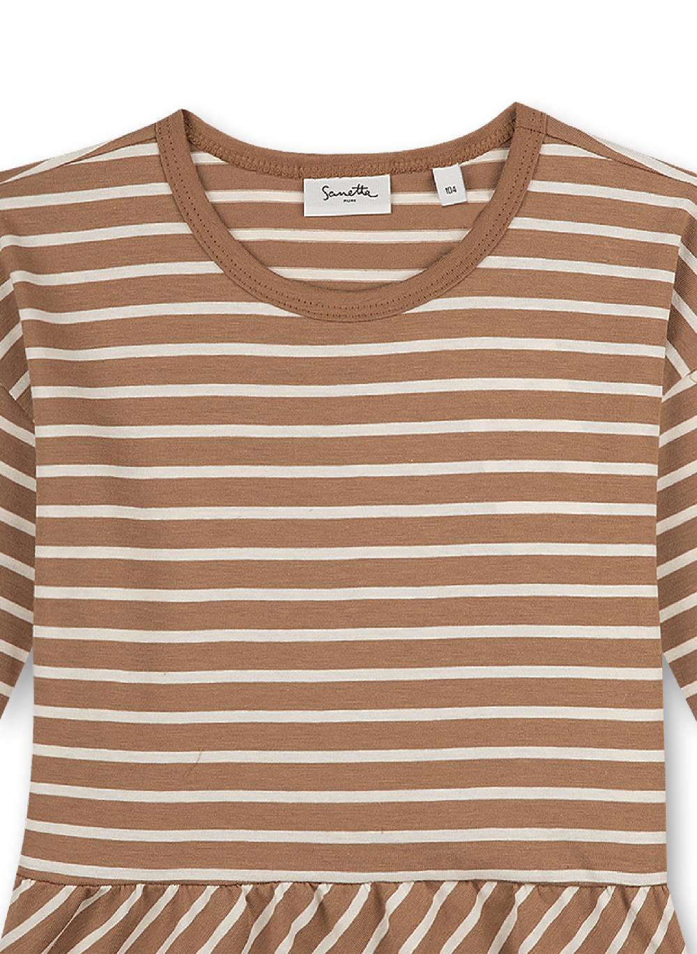 Sanetta Mädchen-Shirt Langarm Beige Ringel