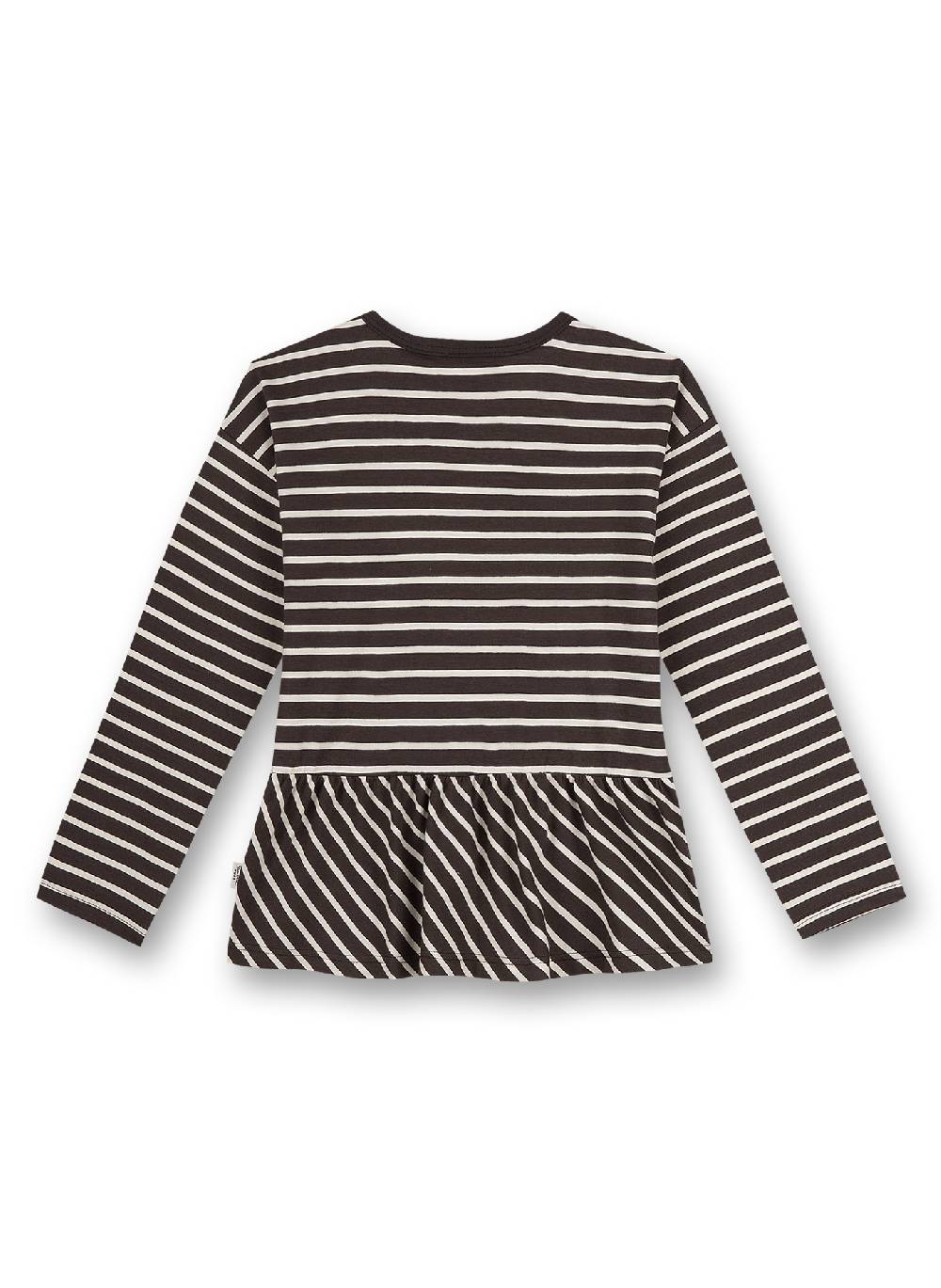 Sanetta Mädchen-Shirt Langarm Dunkelbraun Ringel
