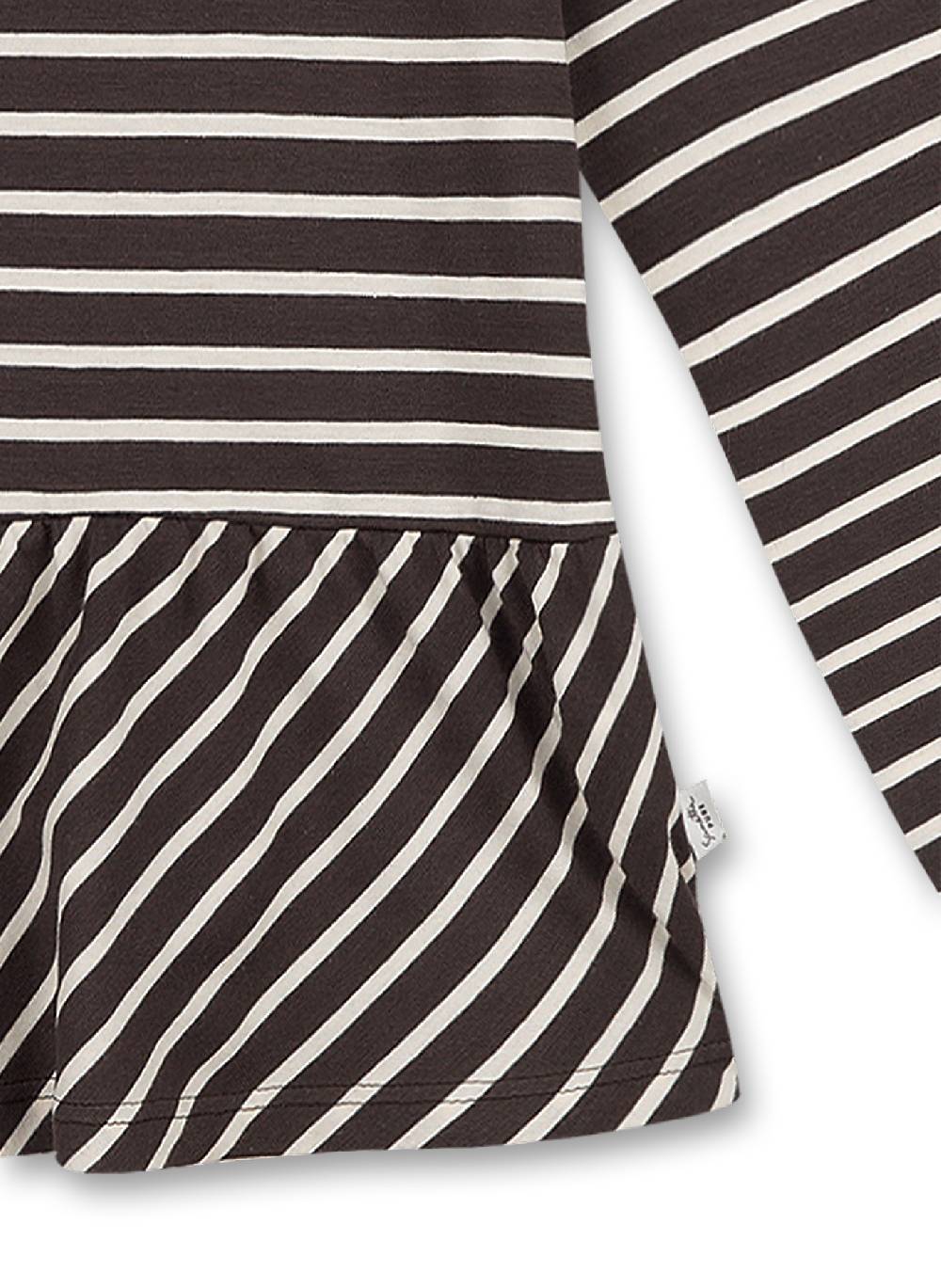 Sanetta Mädchen-Shirt Langarm Dunkelbraun Ringel