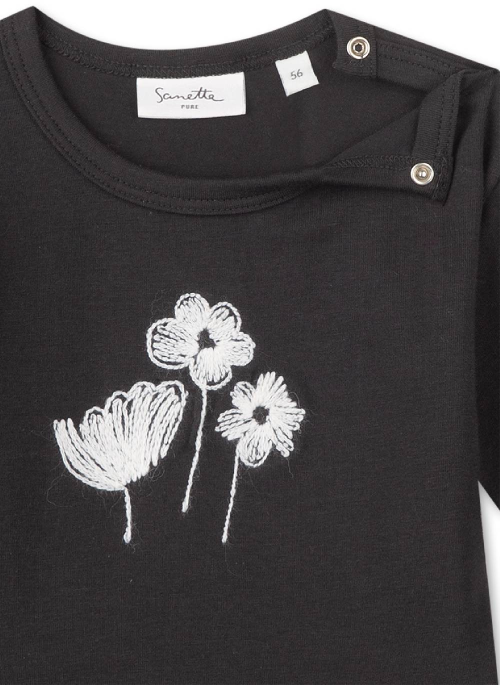 Sanetta Mädchen-Shirt Langarm Dunkelgrau