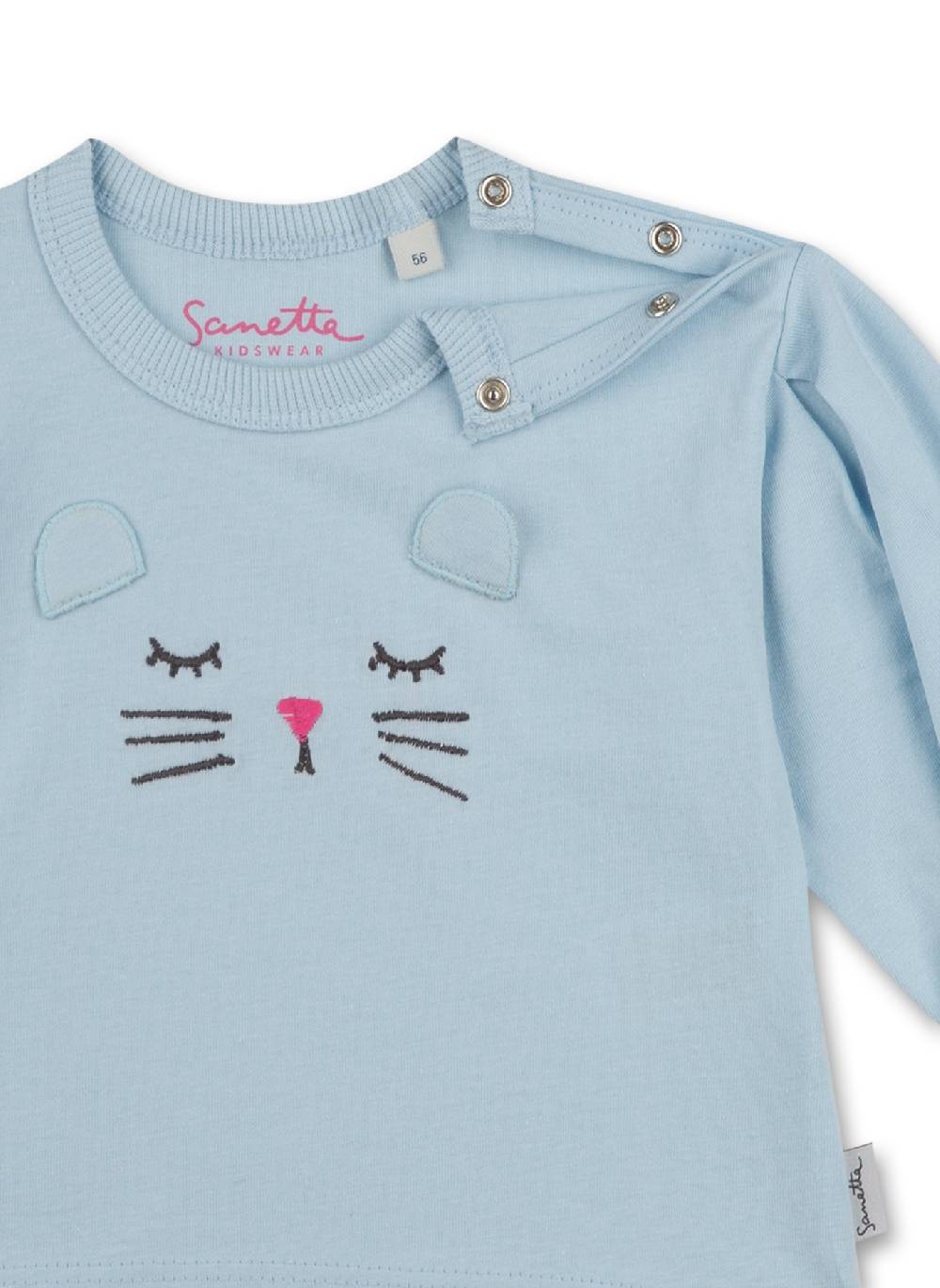 Sanetta Mädchen-Shirt Langarm Hellblau Lovely Leo