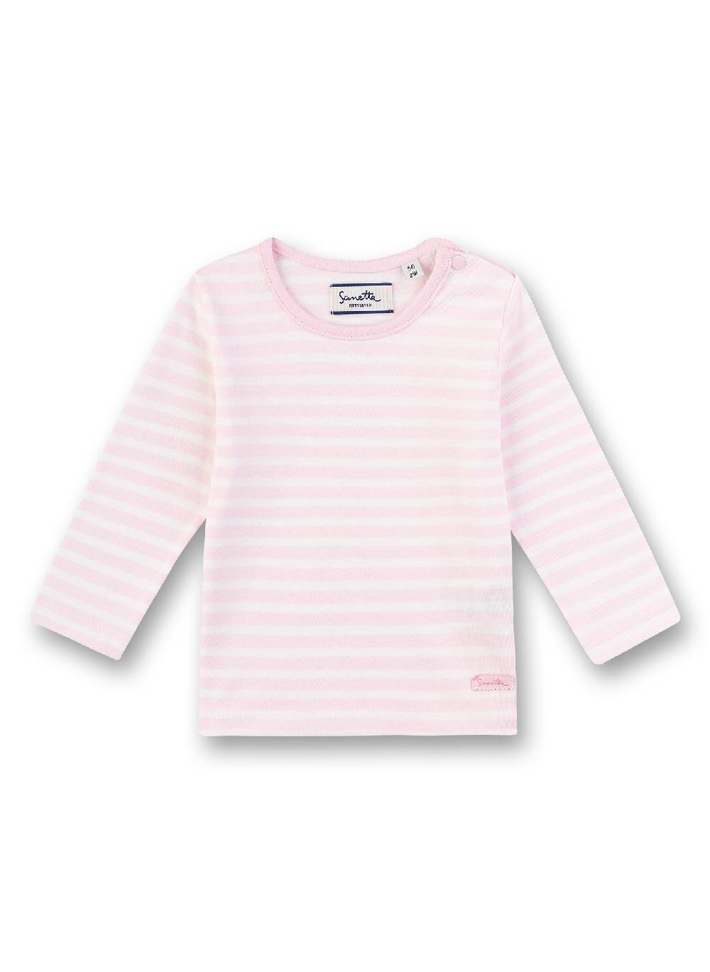 Sanetta Mädchen-Shirt langarm Rosa-geringelt