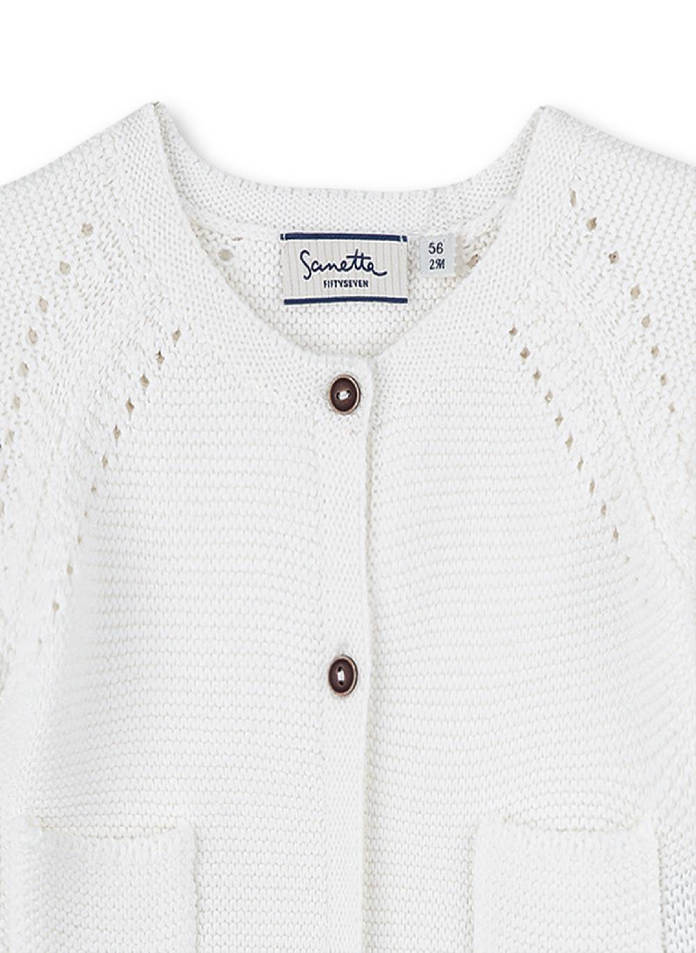 Sanetta Mädchen-Strickjacke Off-White Family Stork