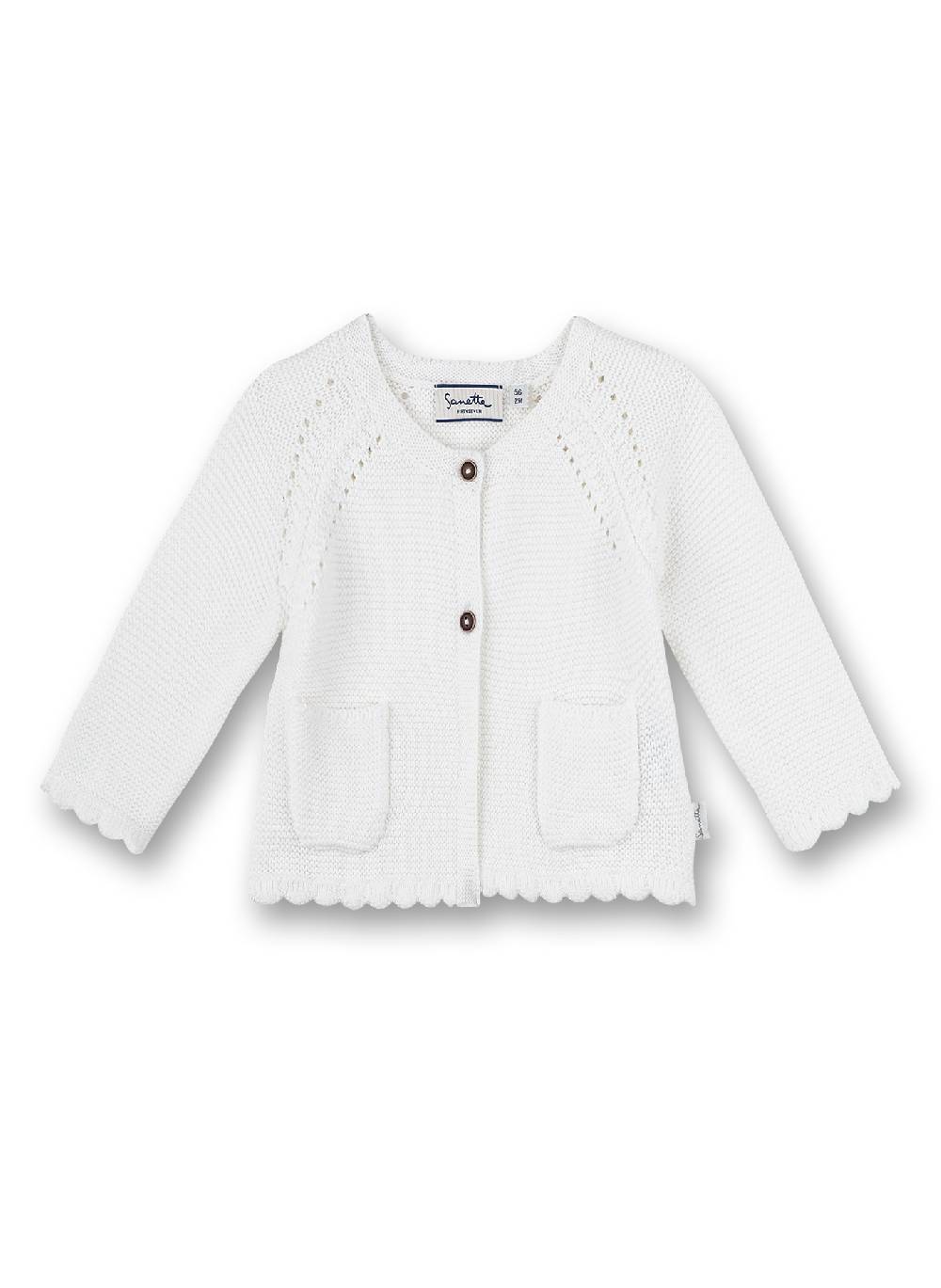 Sanetta Mädchen-Strickjacke Off-White Family Stork