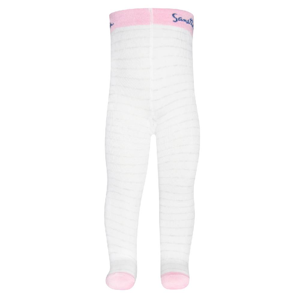 Sanetta Mädchen-Strumpfhose Weiß Geringelt